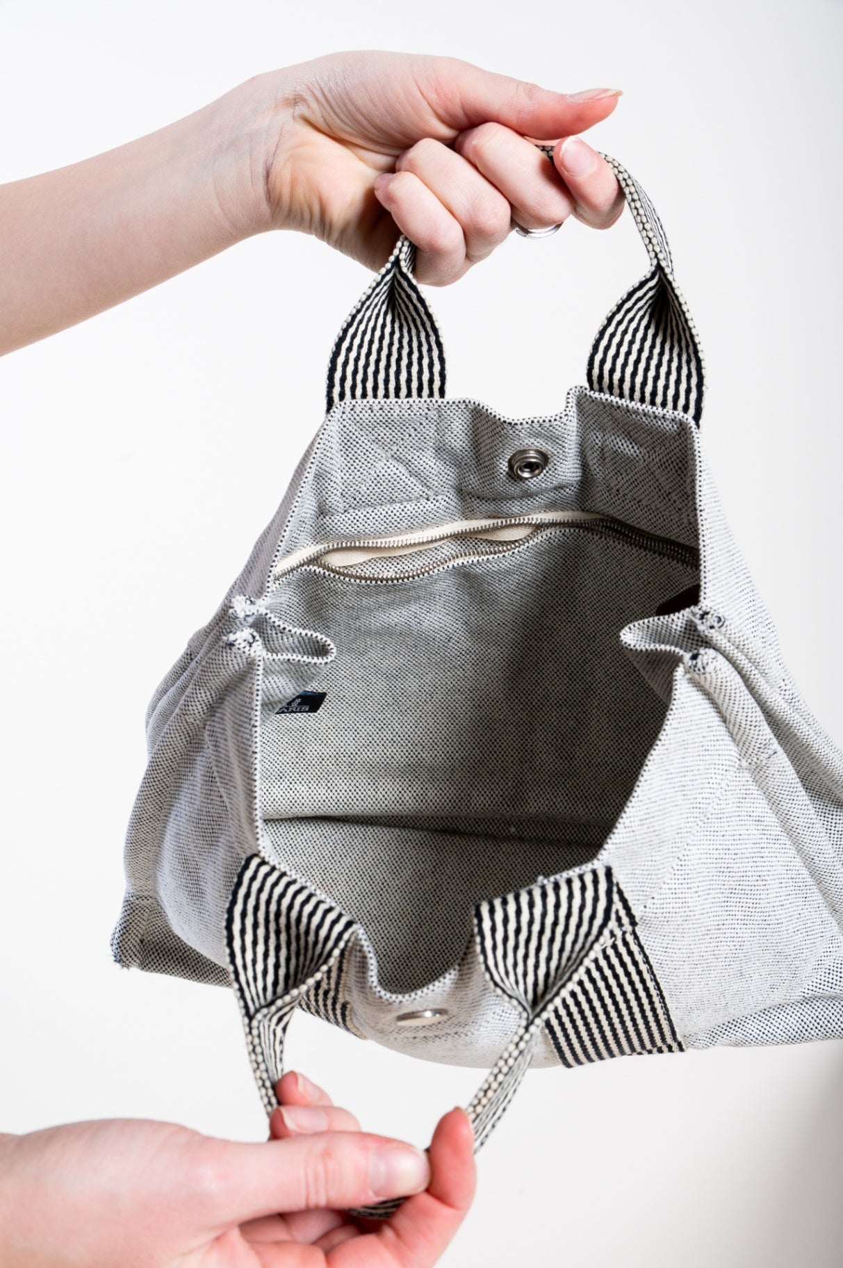 Vintage Herline Gray Canvas Fourre-Tout Bag