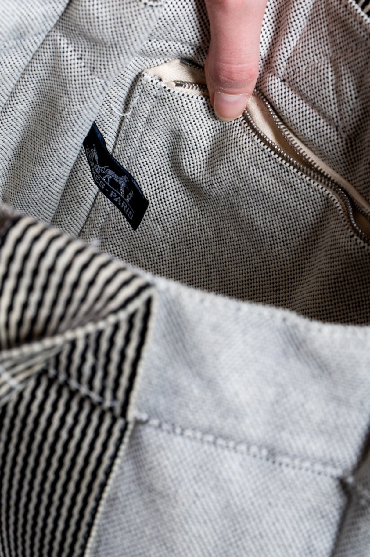 Vintage Herline Gray Canvas Fourre-Tout Bag