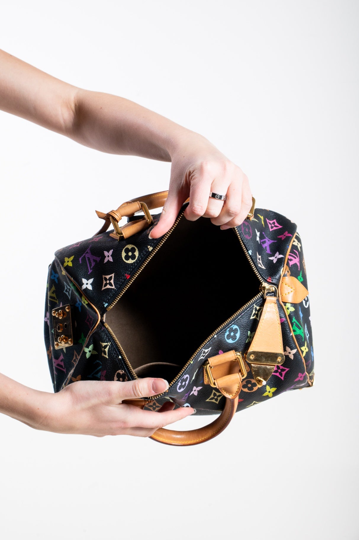 Vintage Black Multicolour Murakami Speedy 30 Bag