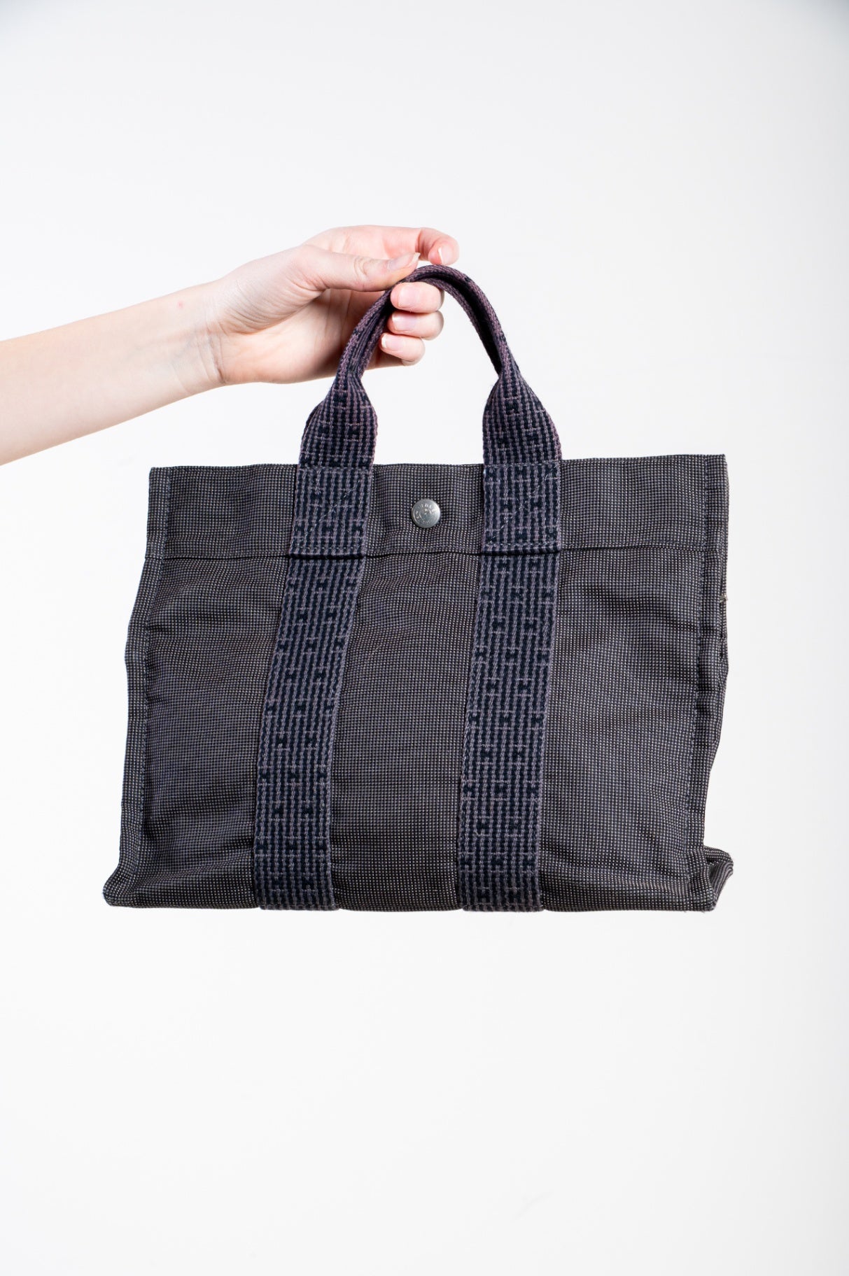 Vintage Herline Dark Gray Canvas Fourre-Tout Bag