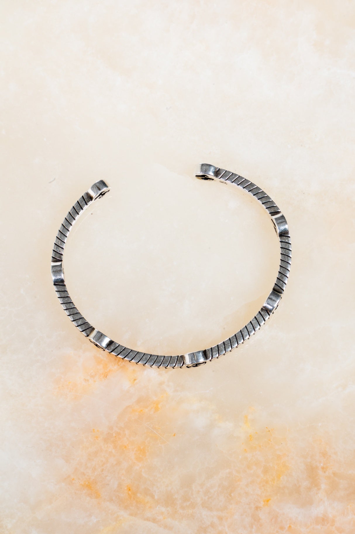 Sterling Silver Interlocking Cuff Bracelet