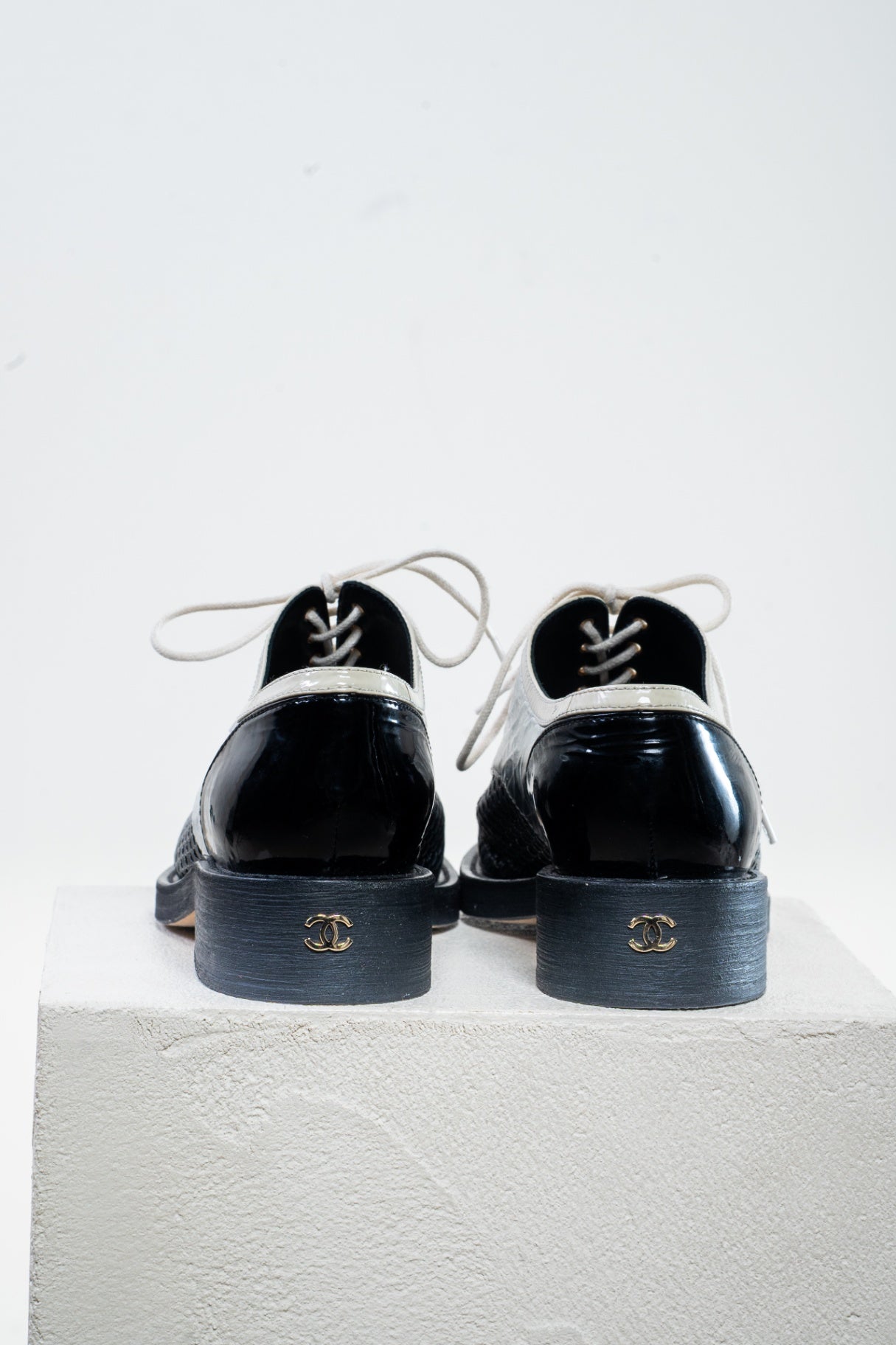 Black & Silver Derby Shoes