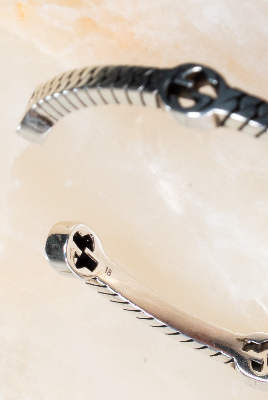 Sterling Silver Interlocking Cuff Bracelet