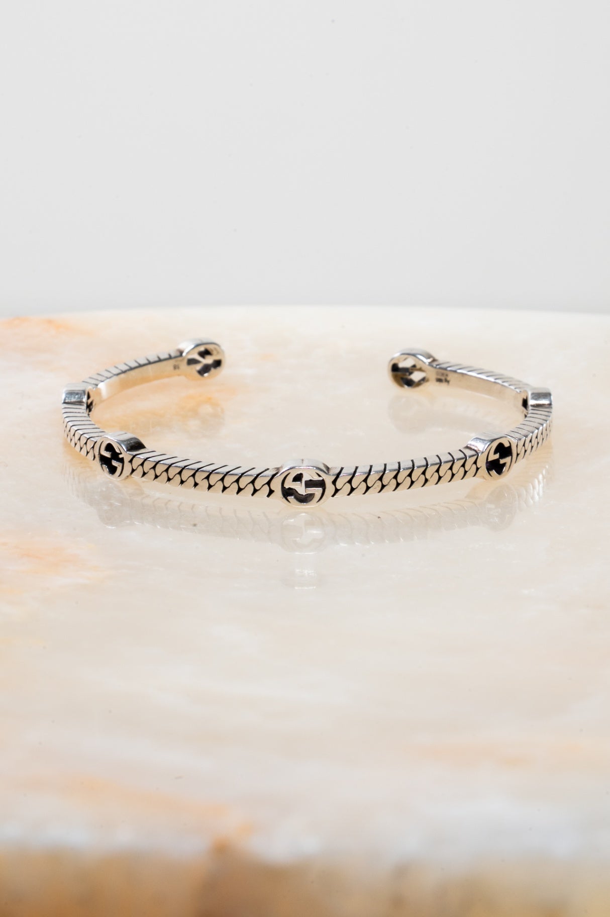 Sterling Silver Interlocking Cuff Bracelet