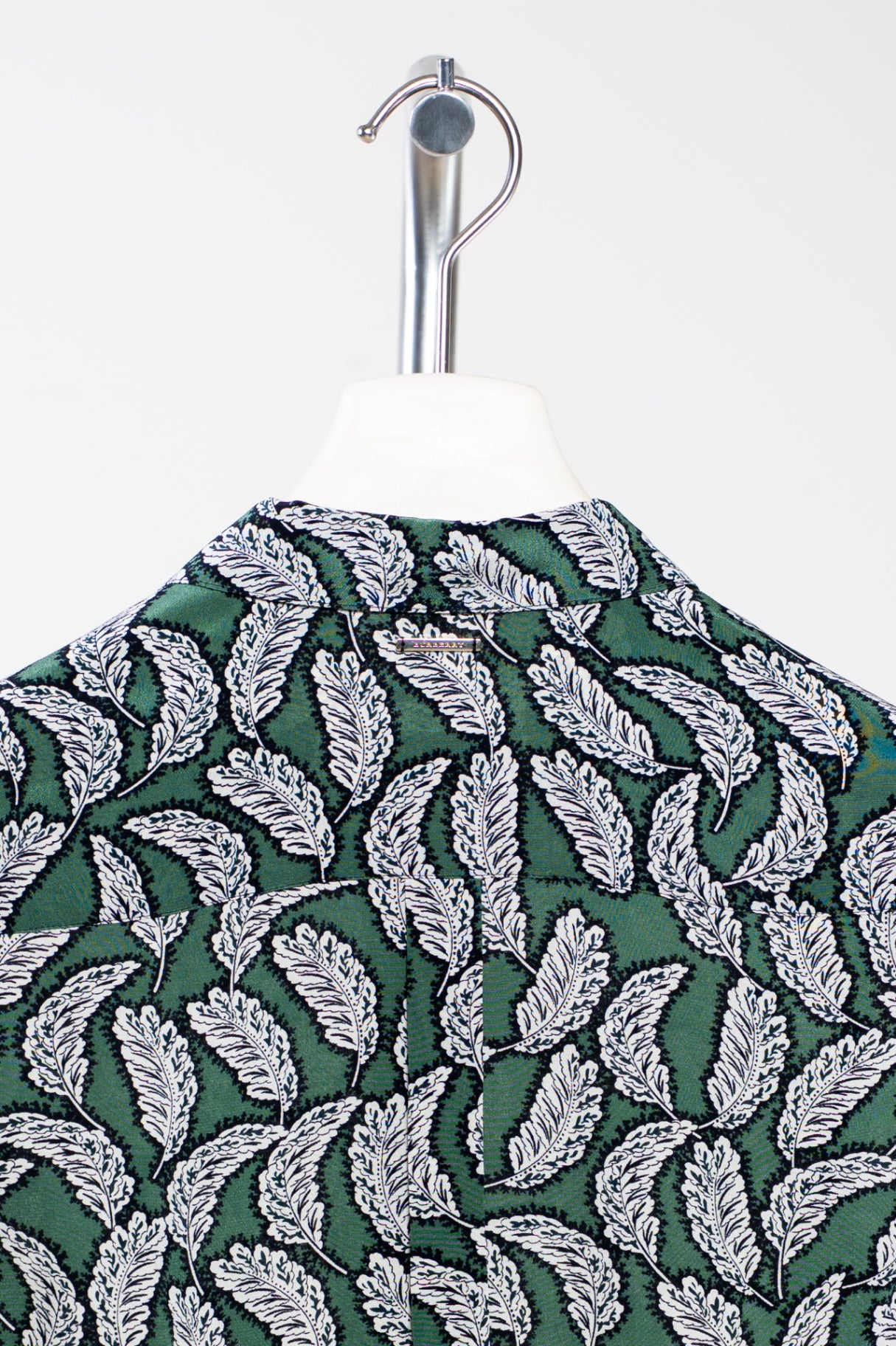 Green Leaf Silk Button-Up Shirt chdup