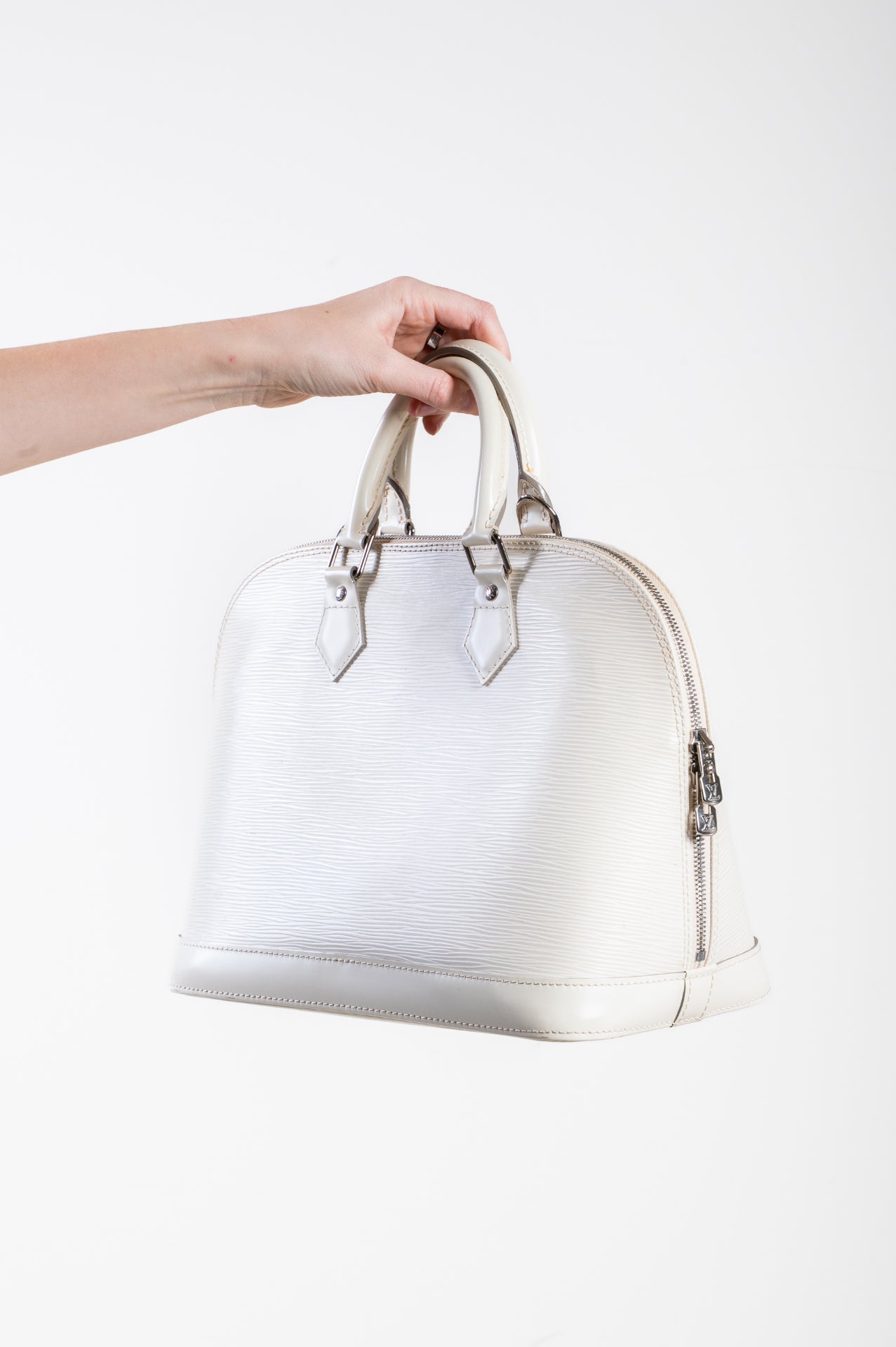 Ivory Epi Leather Alma PM Top Handle Bag