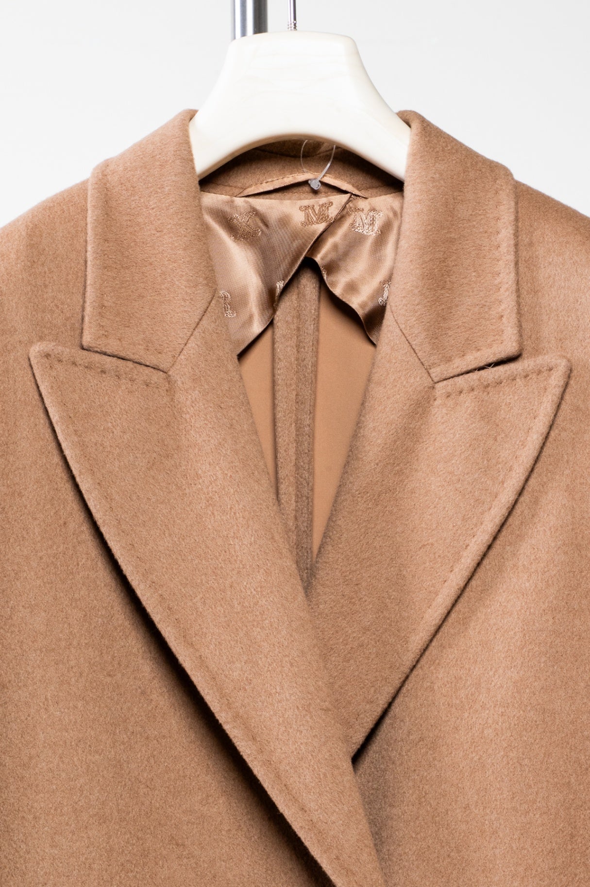Beige Camel Hair Elmi Double-Breasted Coat