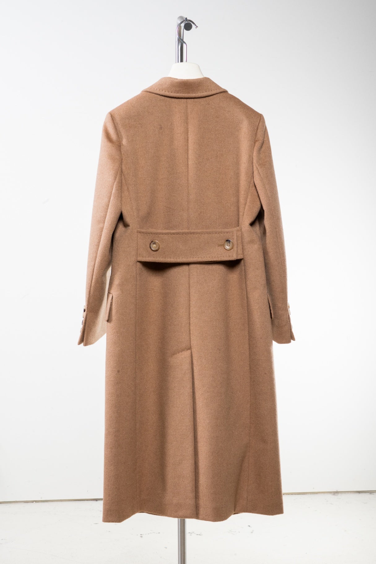 Beige Camel Hair Elmi Double-Breasted Coat