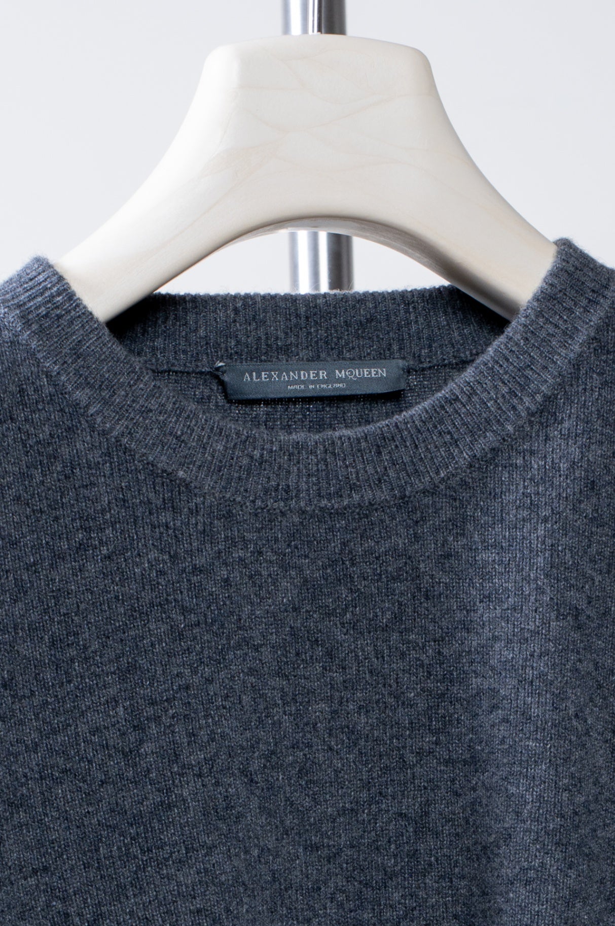 Gray Cashmere Sweater w/ Zipper Detail on Side
