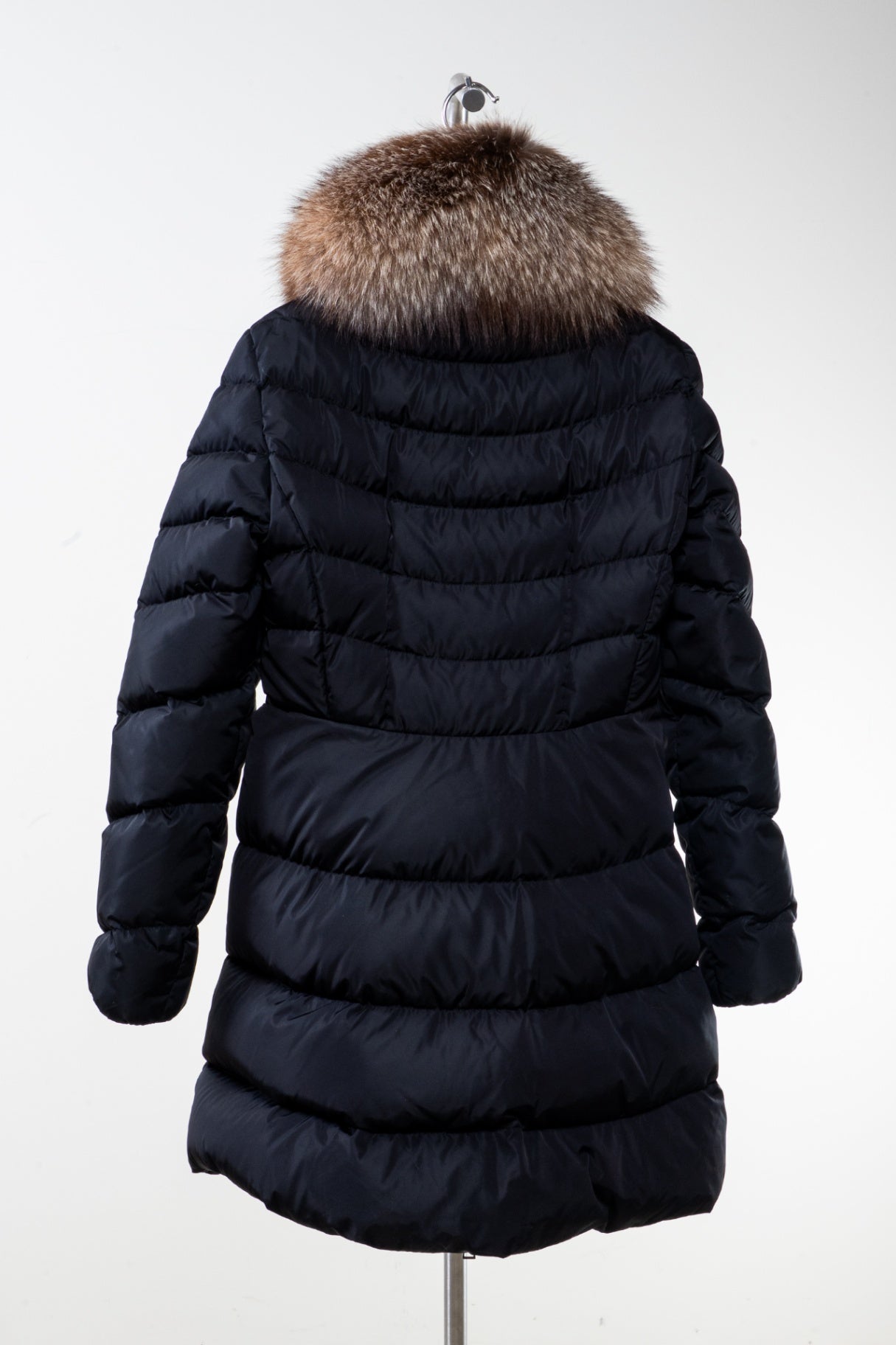 Black Mid Length Puffer w/ Fox Fur Collar