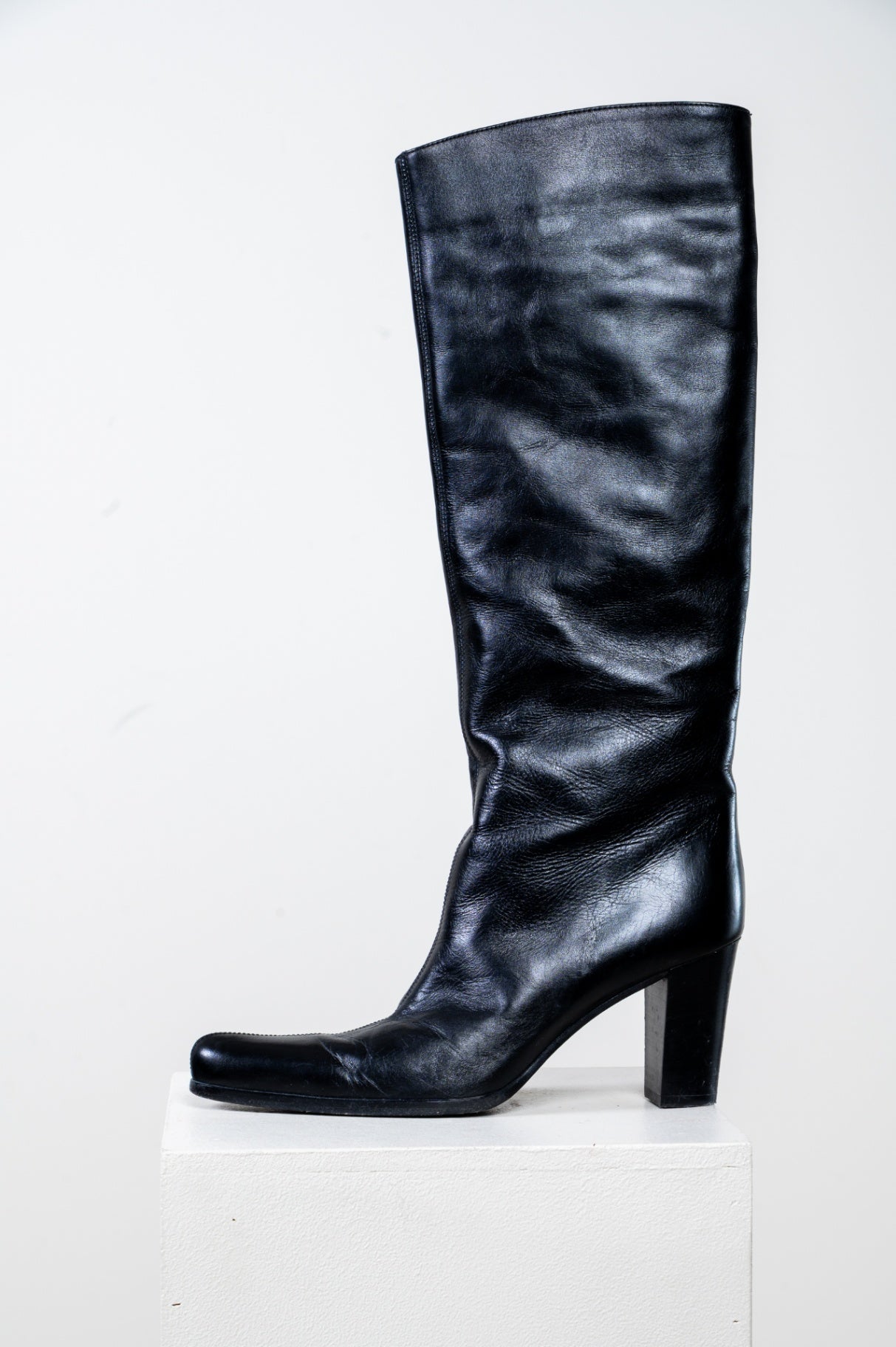 Black High Heel Tall Boot