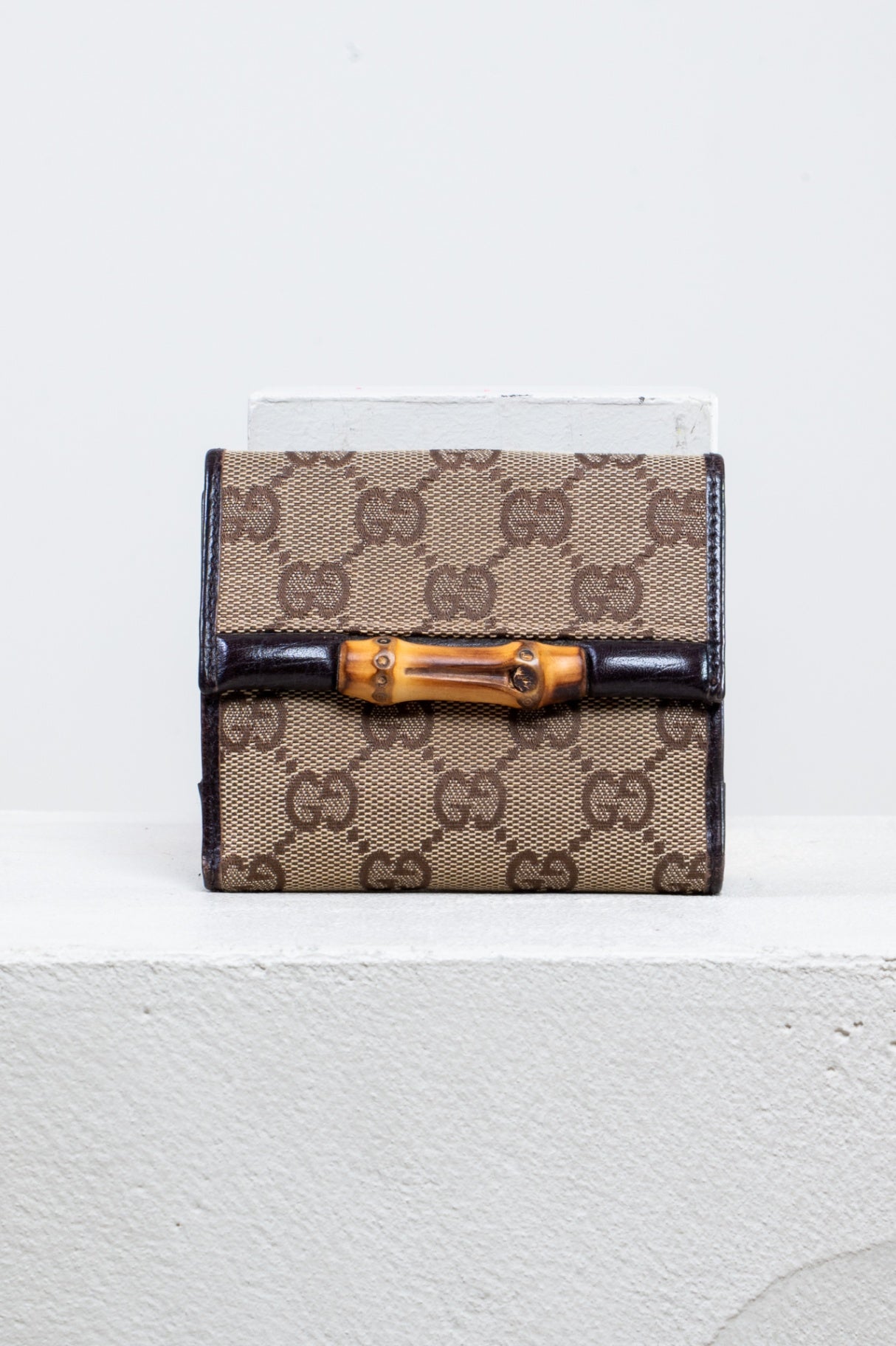 Bamboo Trifold GG Canvas Wallet