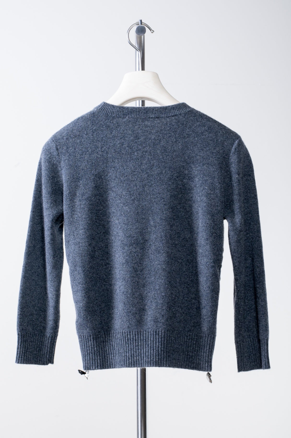 Gray Cashmere Sweater w/ Zipper Detail on Side