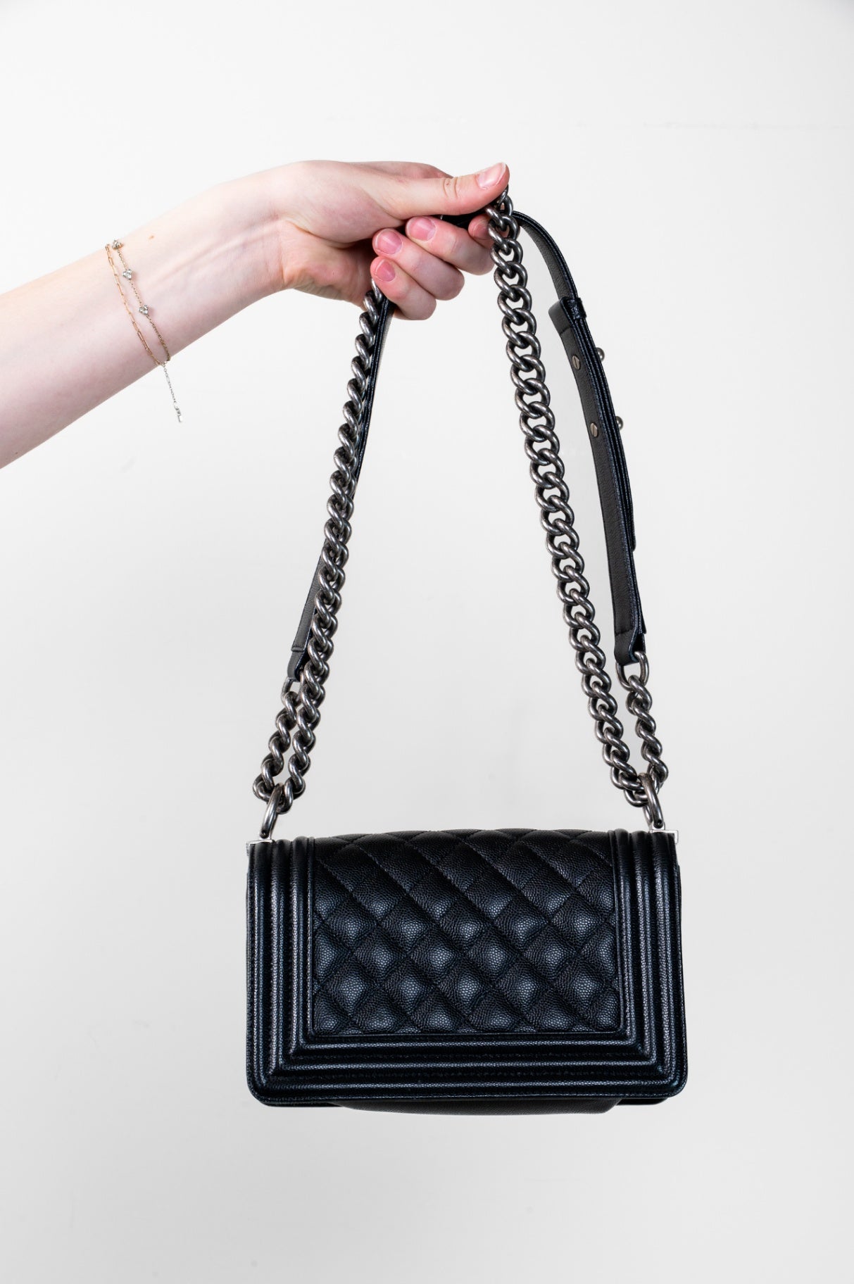 Boy Flap Small Bag in Black Caviar