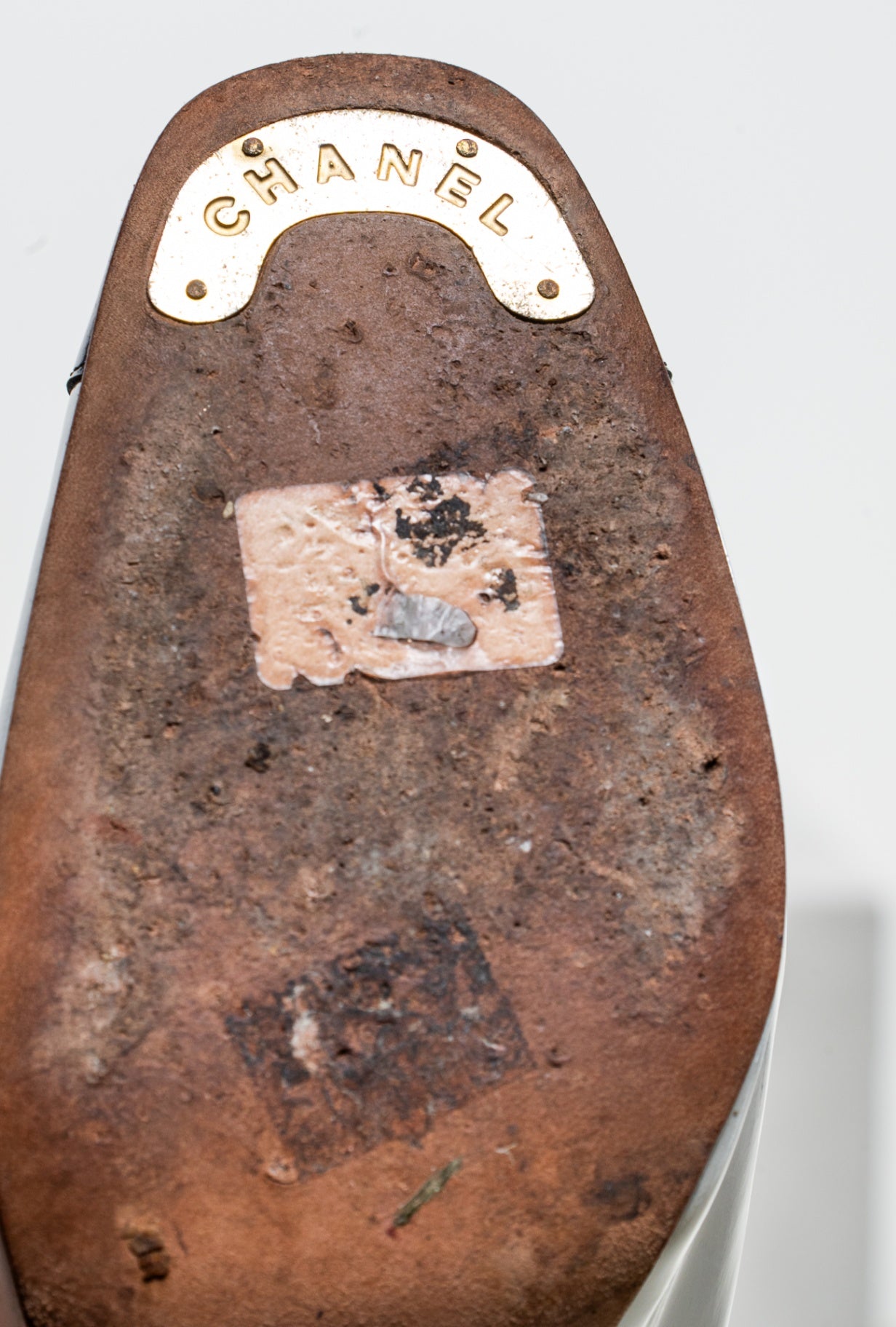 White and Black Round Toe High Heel Pump