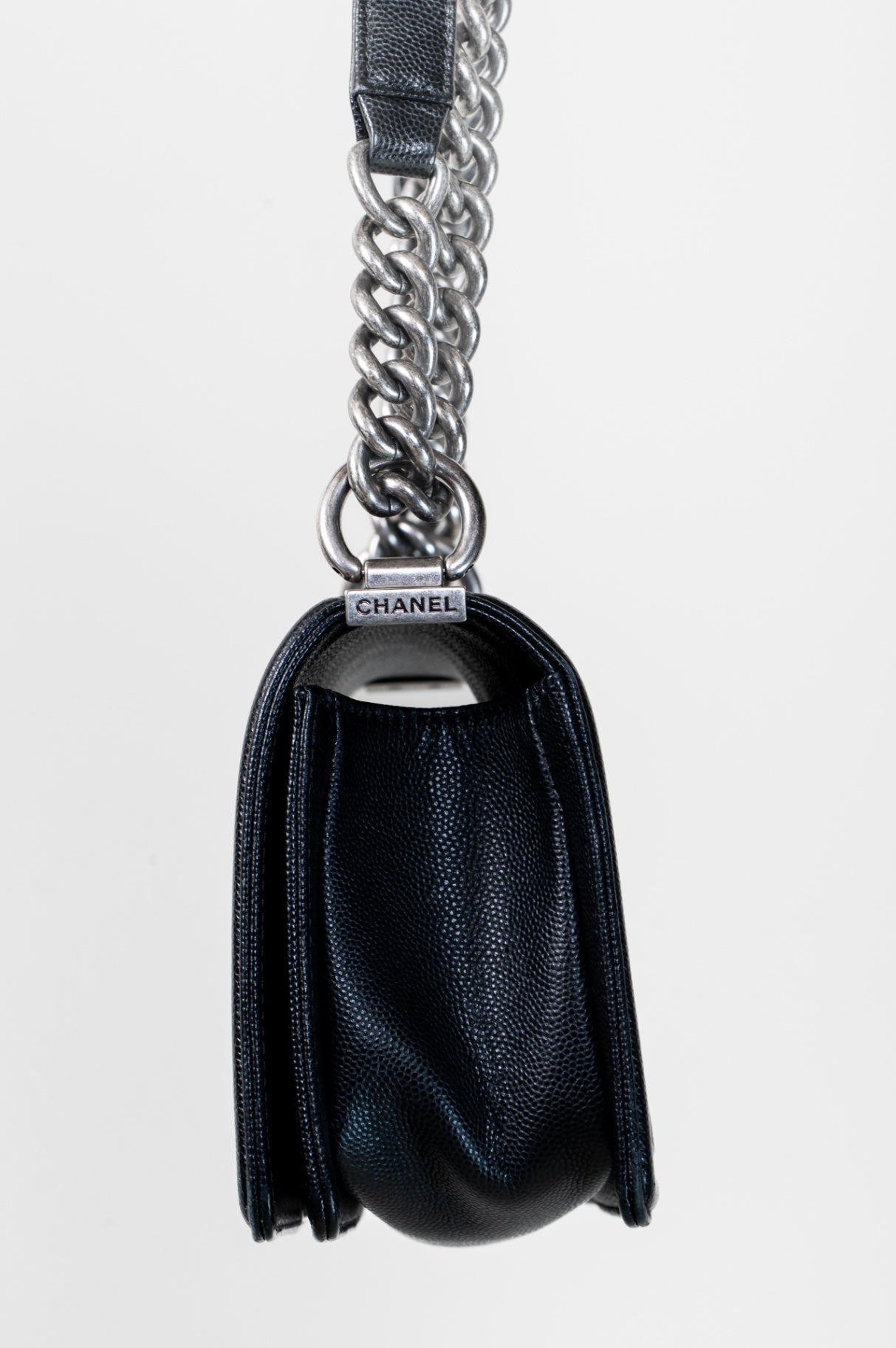 Boy Flap Small Bag in Black Caviar