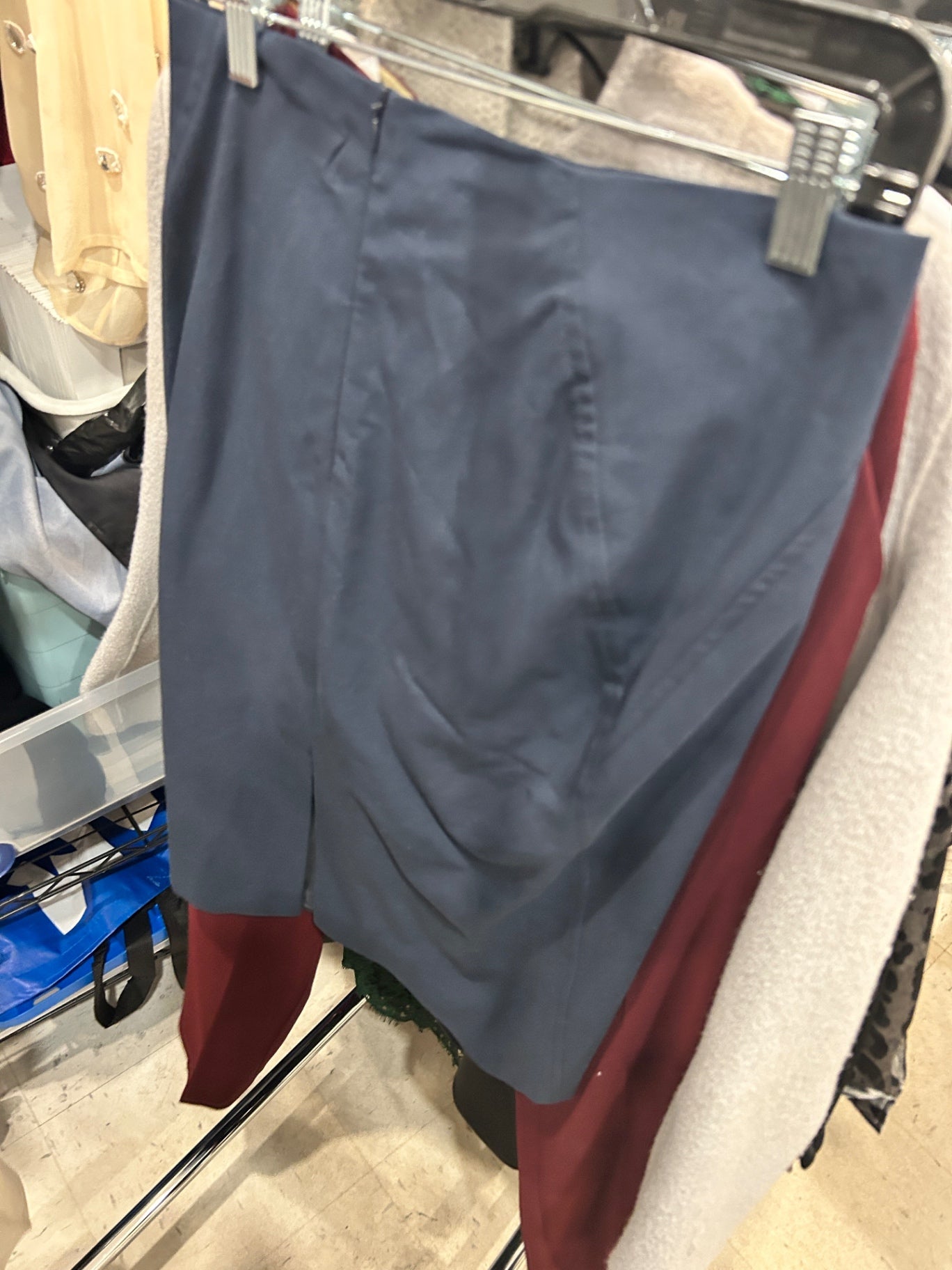 Navy Pencil Skirt Cotton