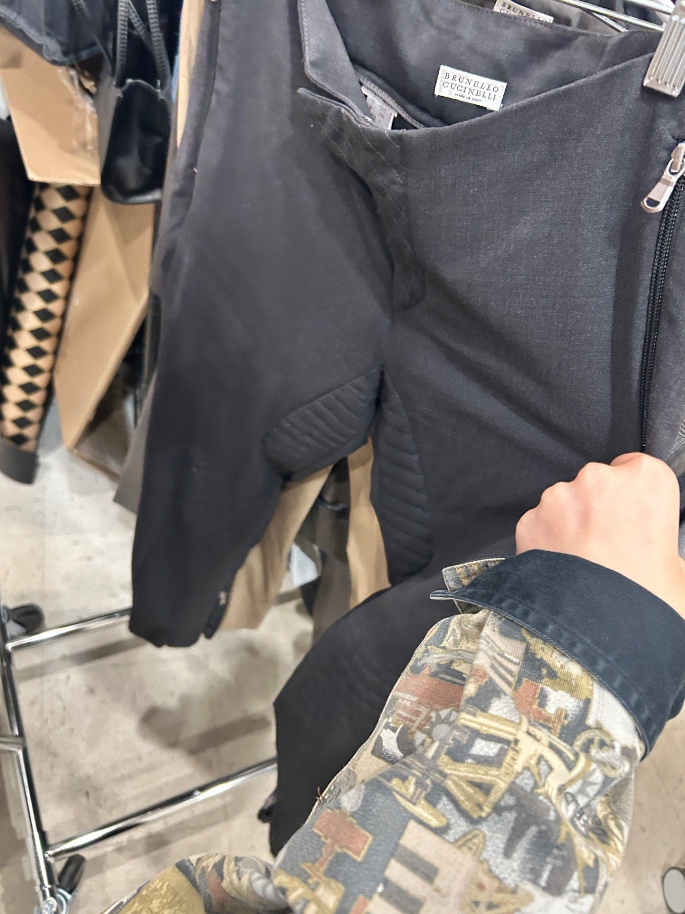 Grey Wool Riding Pant Wool