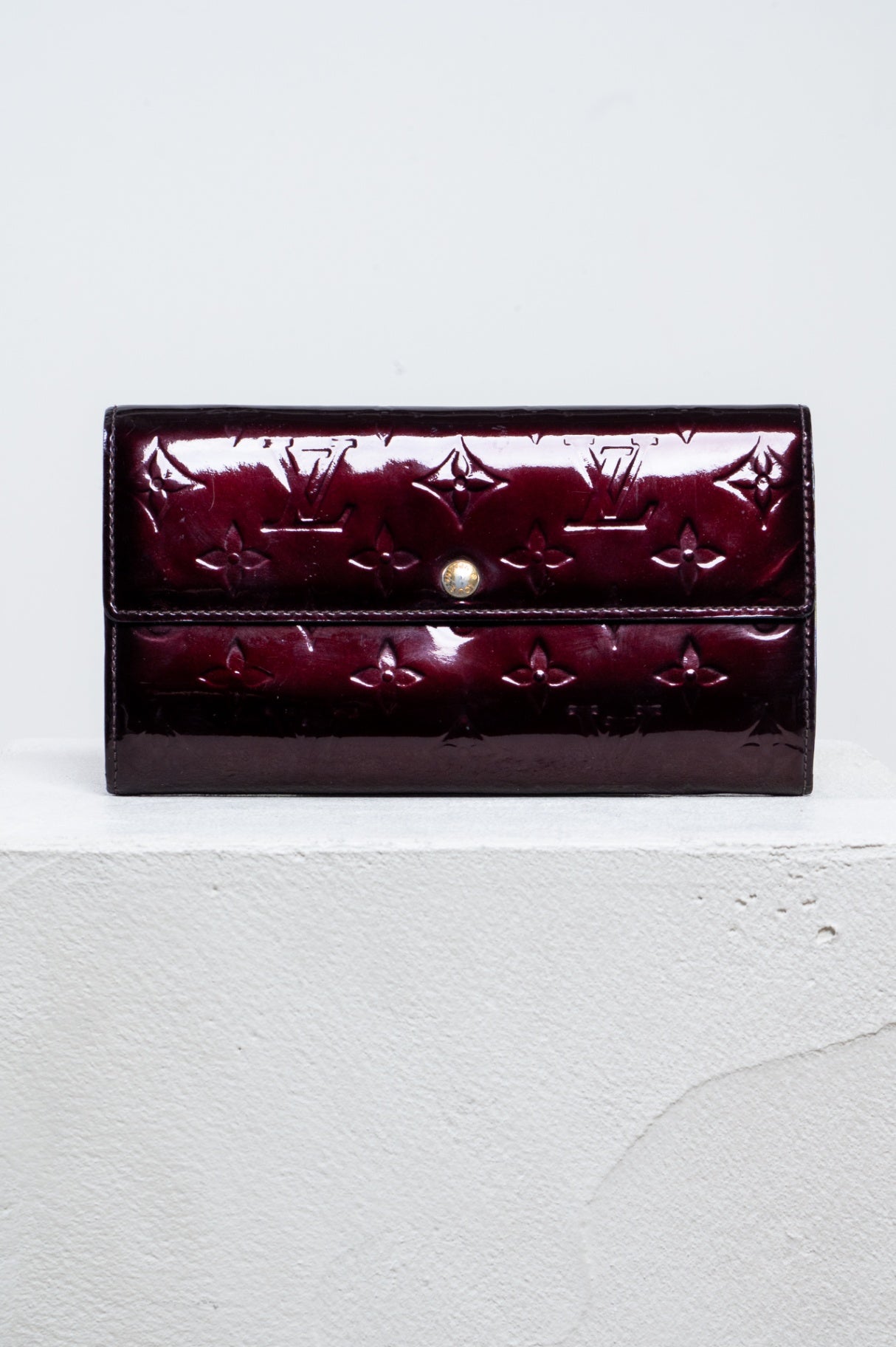 Burgundy Vernis Monogram Sarah Wallet