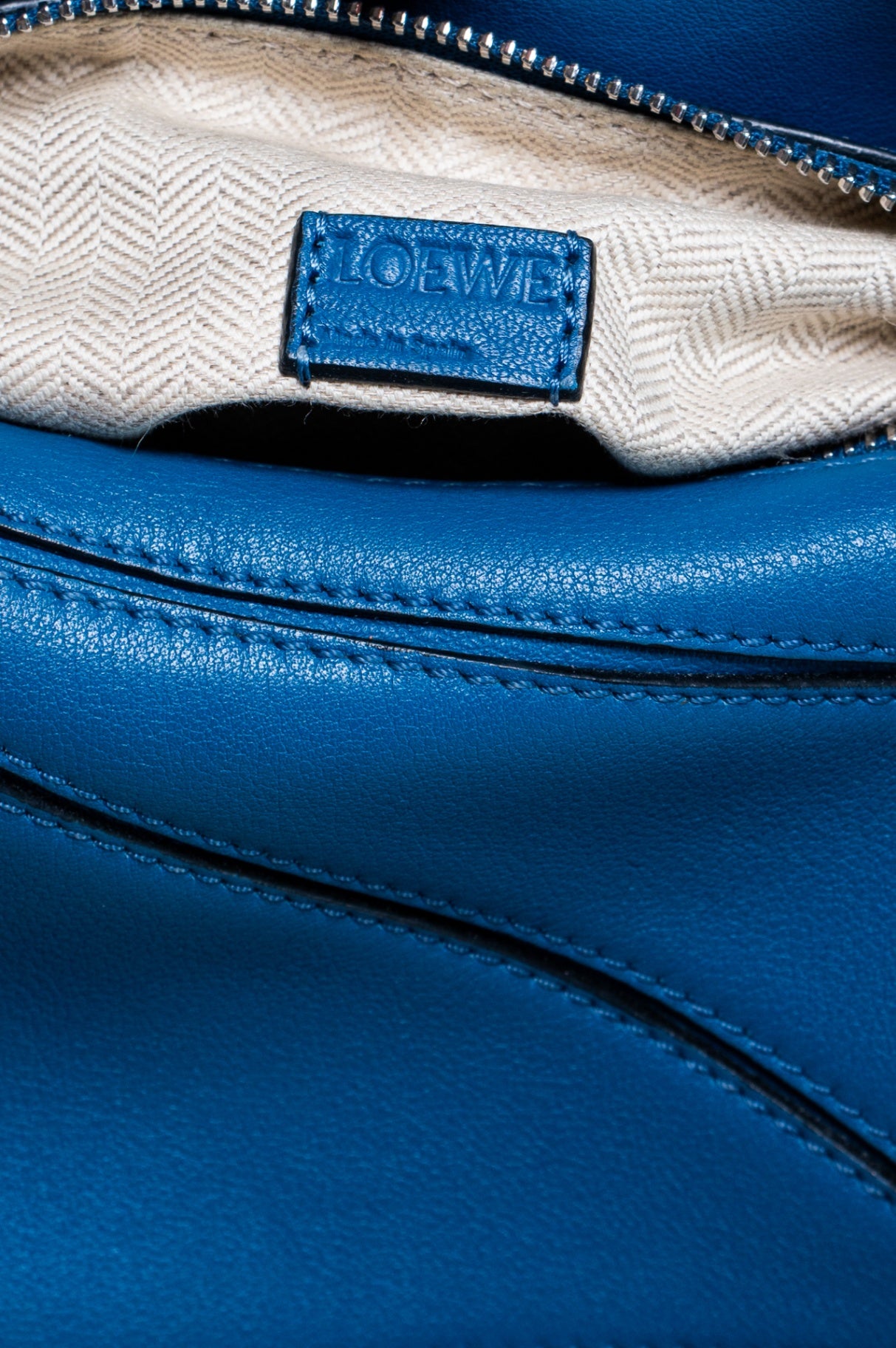 Mini Blue Calfskin Puzzle Bag