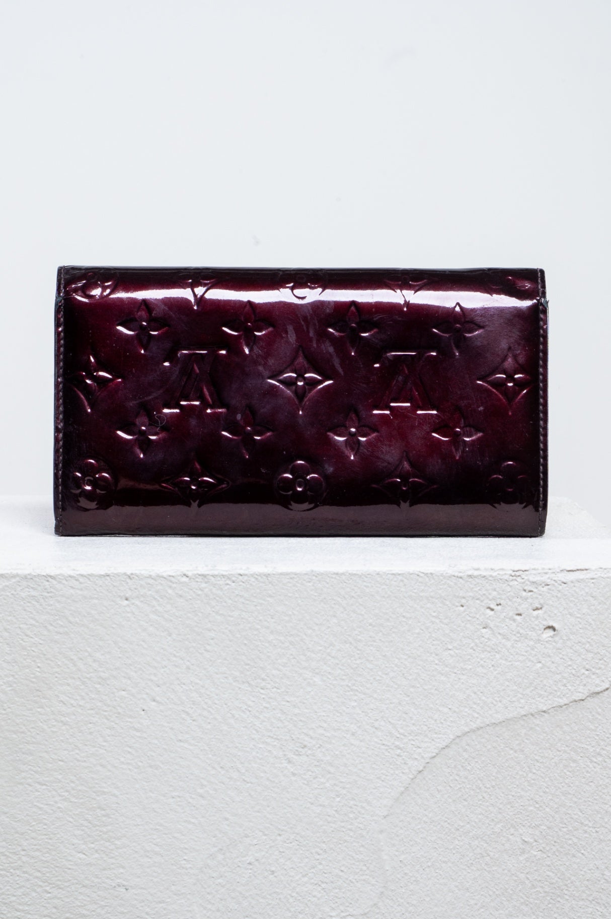 Burgundy Vernis Monogram Sarah Wallet