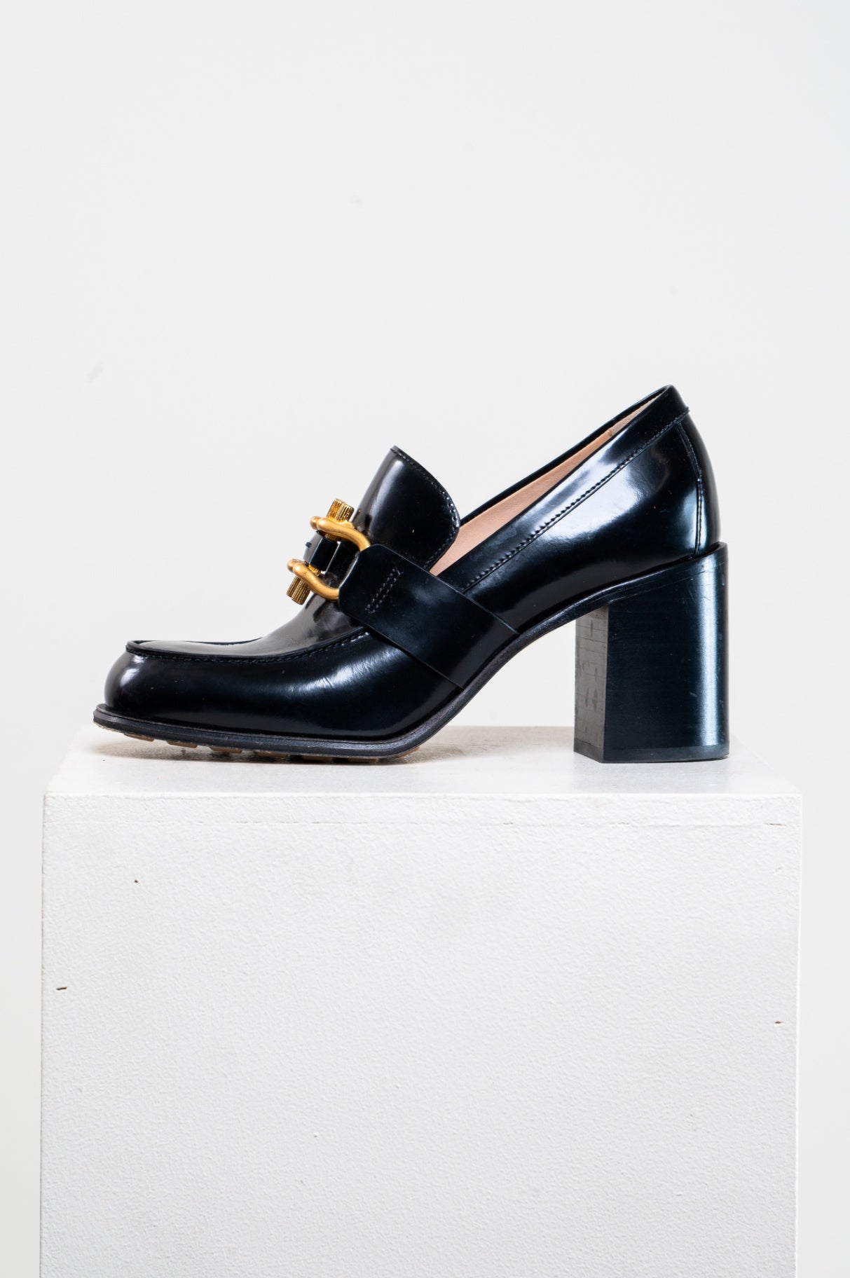 Black Monsieur 70 Loafer High Heel Pump