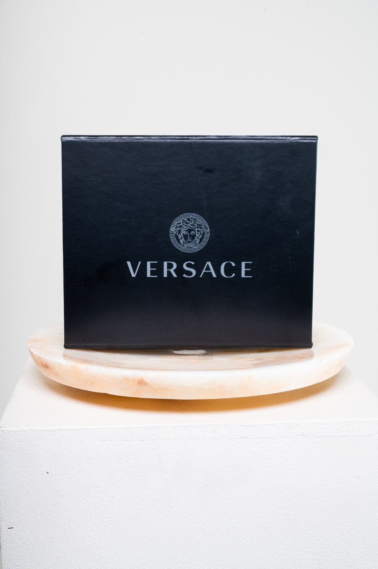 Black Leather Belt w/ Silver Medusa