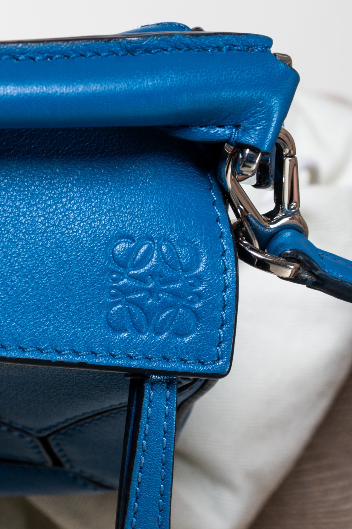 Mini Blue Calfskin Puzzle Bag