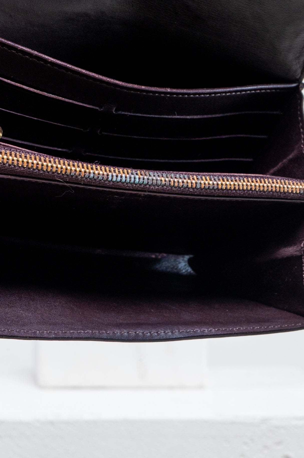 Burgundy Vernis Monogram Sarah Wallet