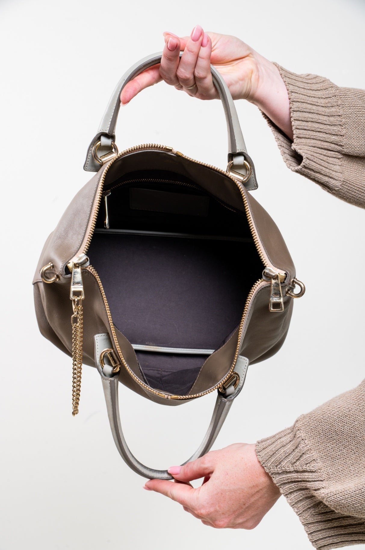 Beige/Taupe Bicolor Baylee Satchel