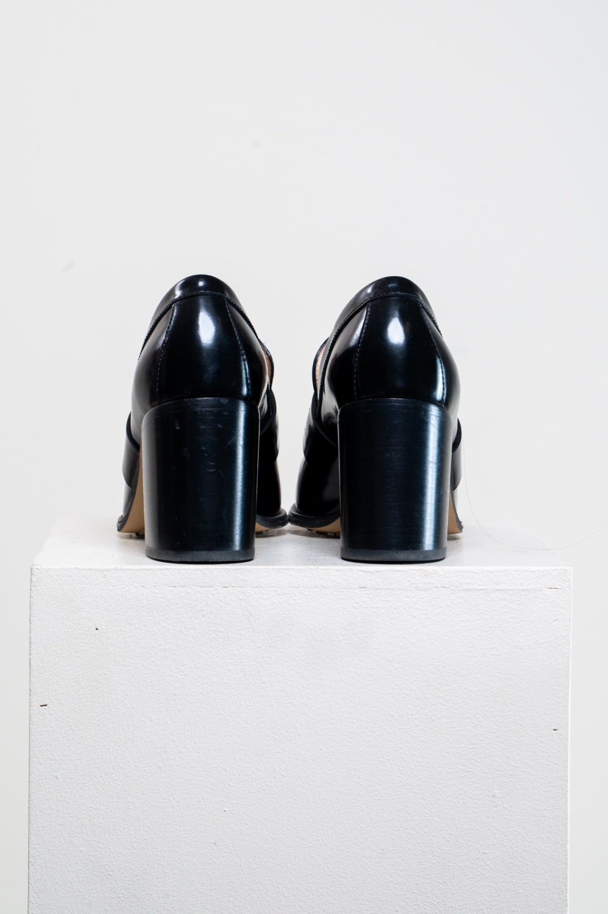 Black Monsieur 70 Loafer High Heel Pump