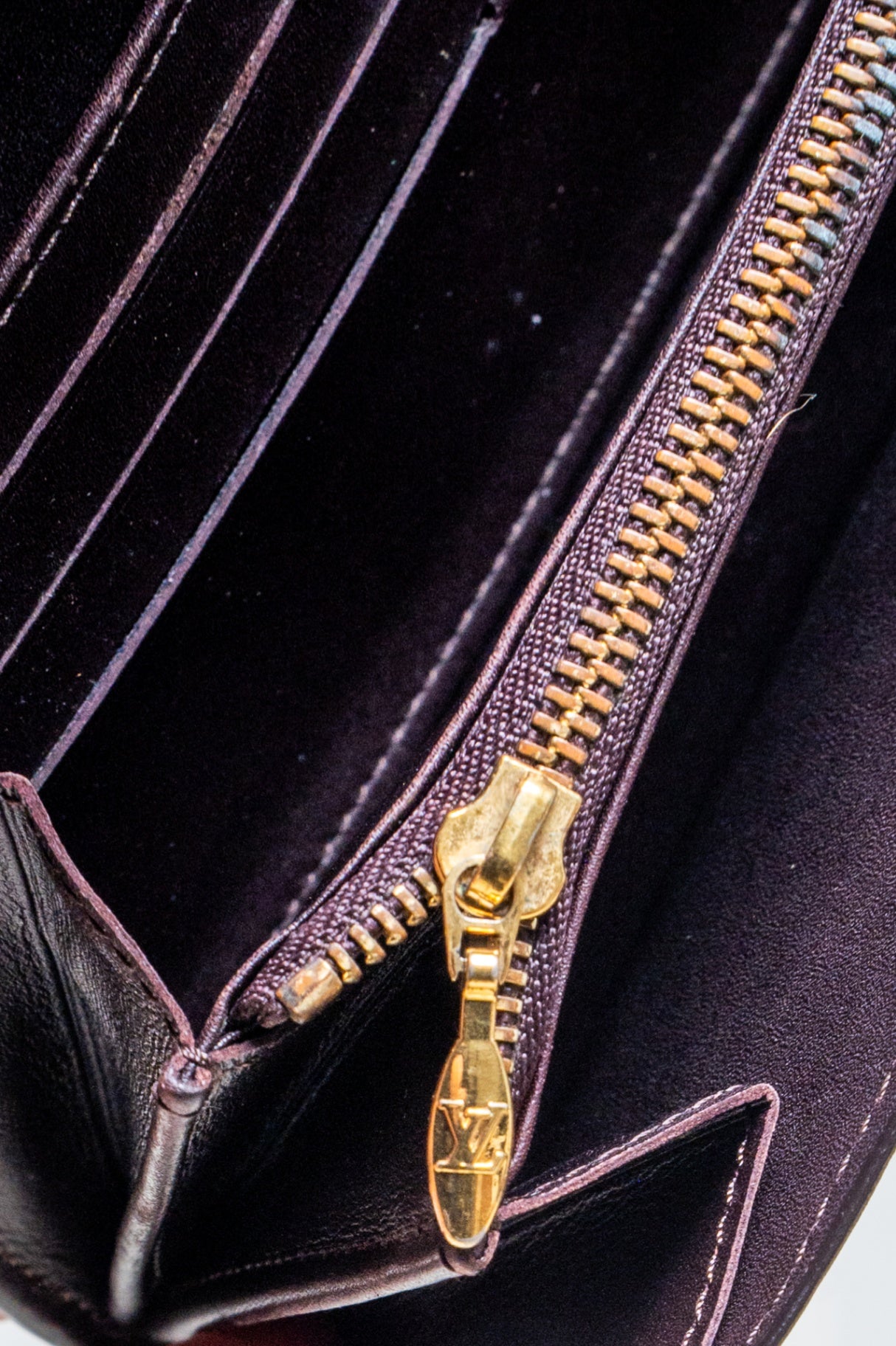 Burgundy Vernis Monogram Sarah Wallet