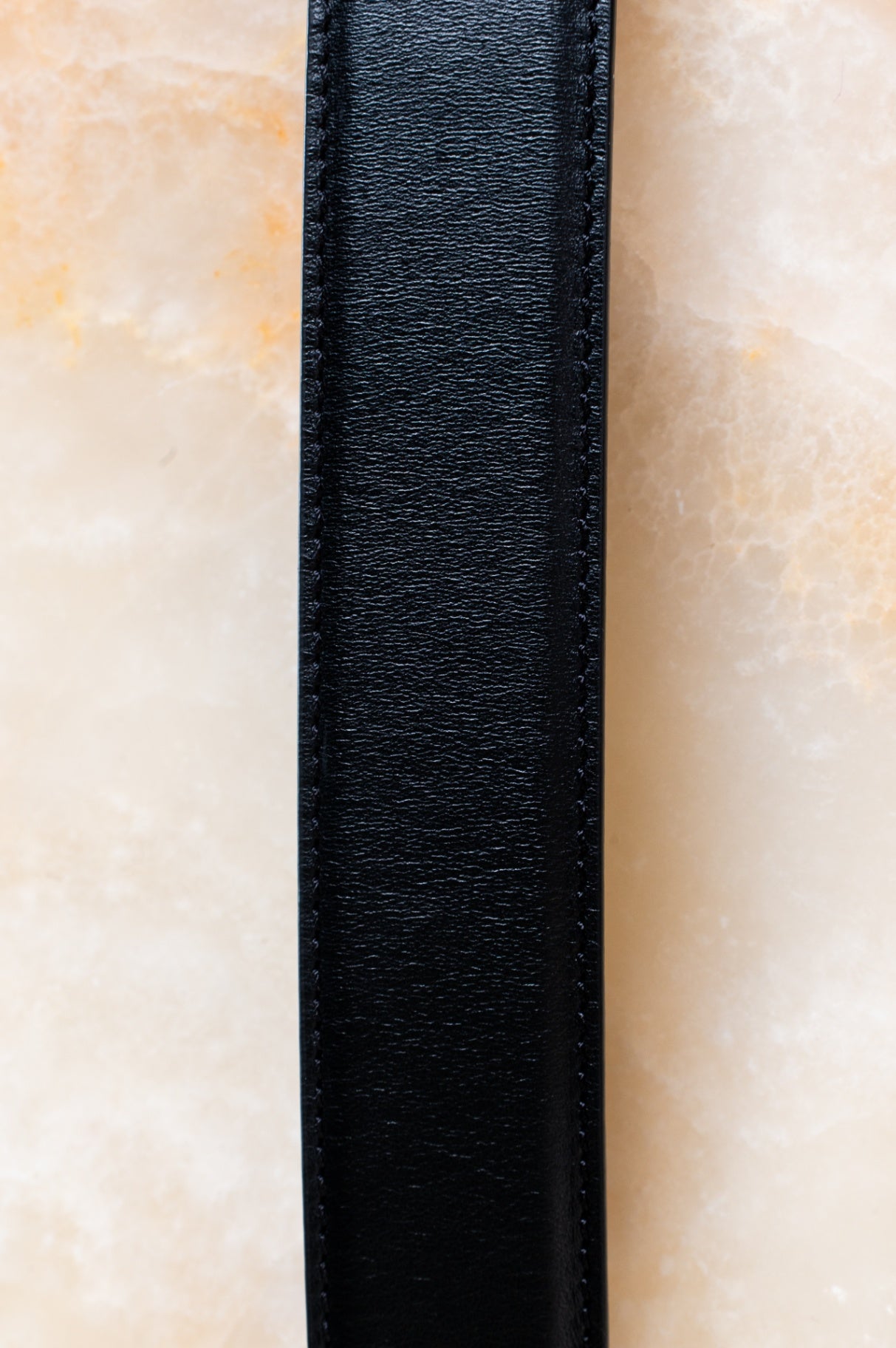 Black Leather Belt w/ Silver Medusa