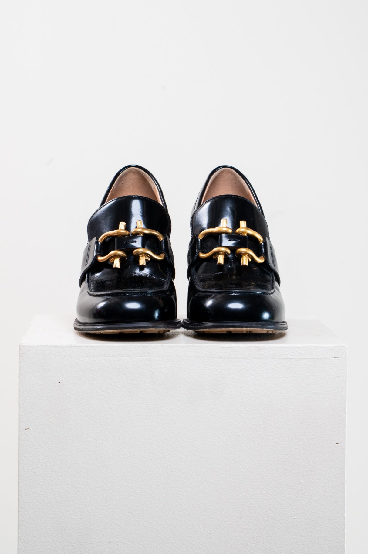 Black Monsieur 70 Loafer High Heel Pump