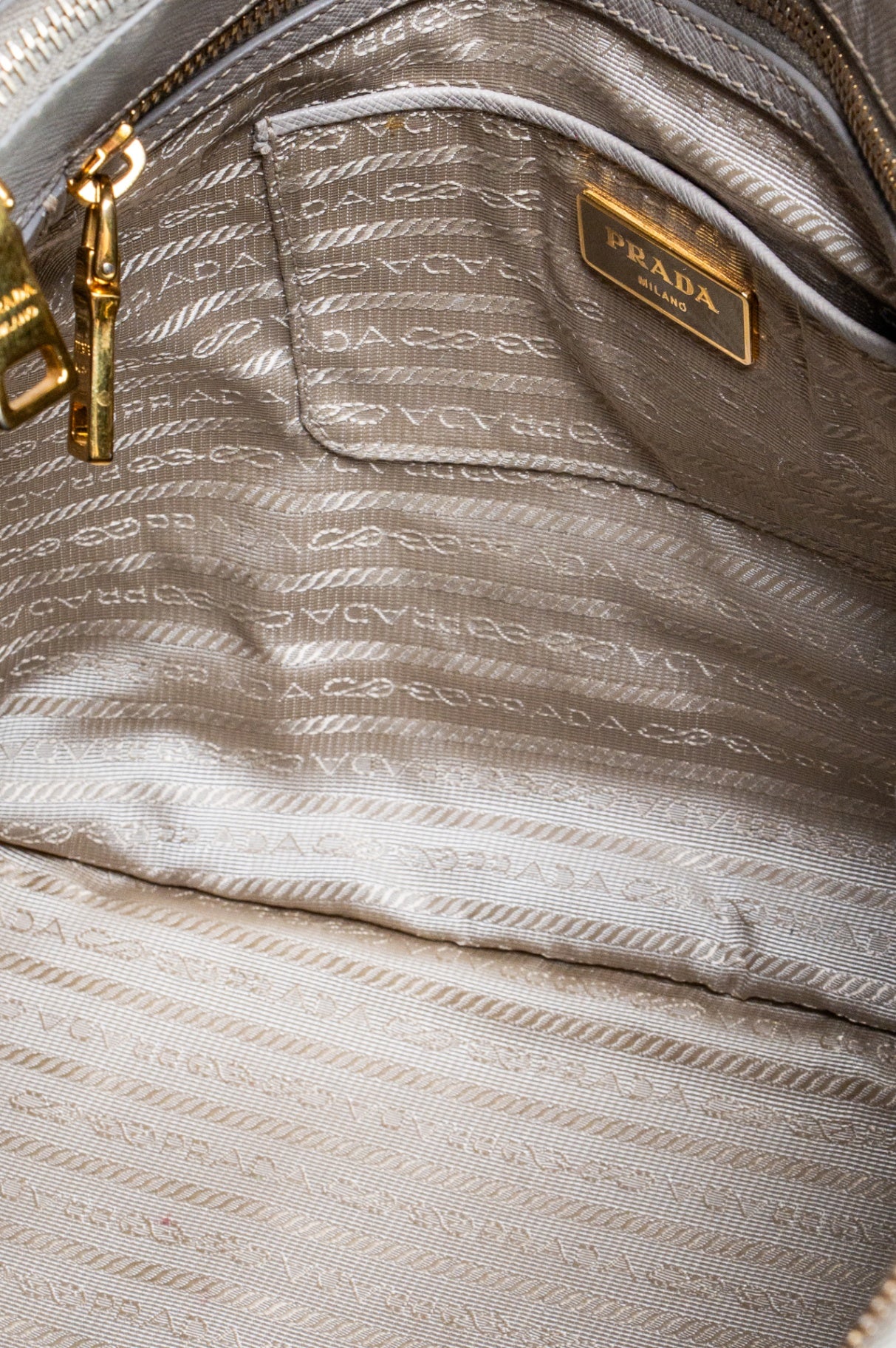 Light Grey Large Galleria Top Handle Bag