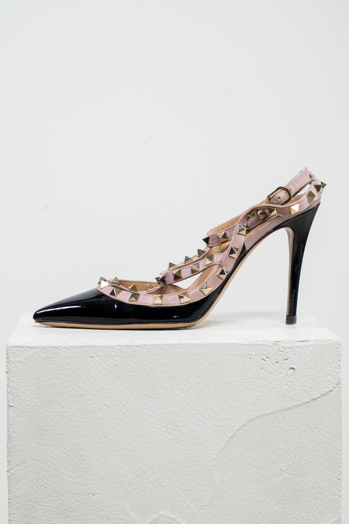 Black Patent Leather Classic Rockstud Pump