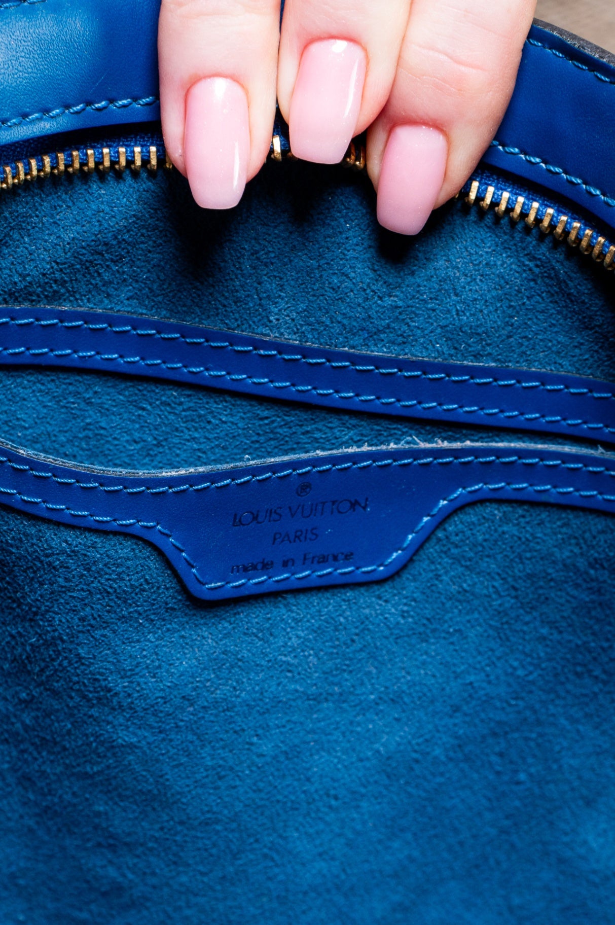 Blue Epi Leather Saint Jacques