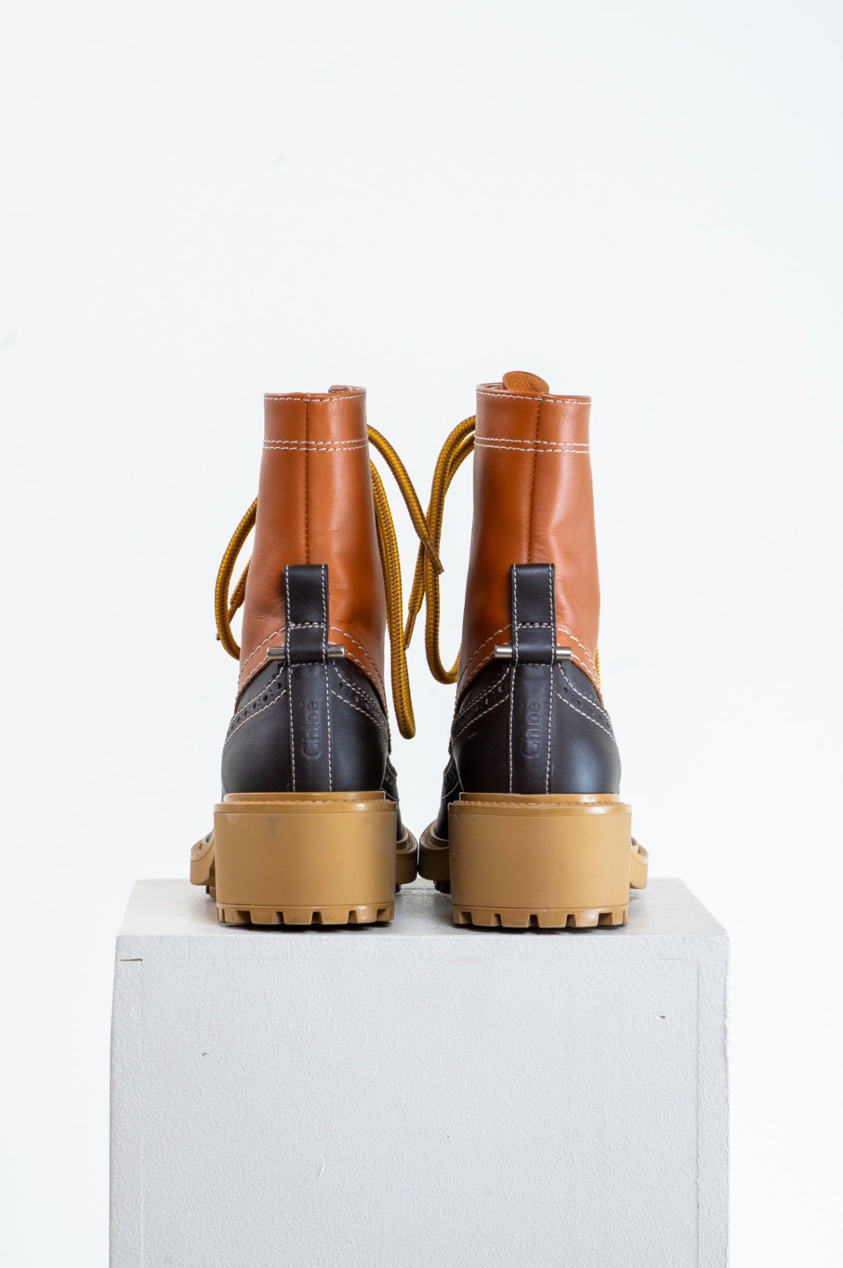 Two Tone Franne Lace Up Booties