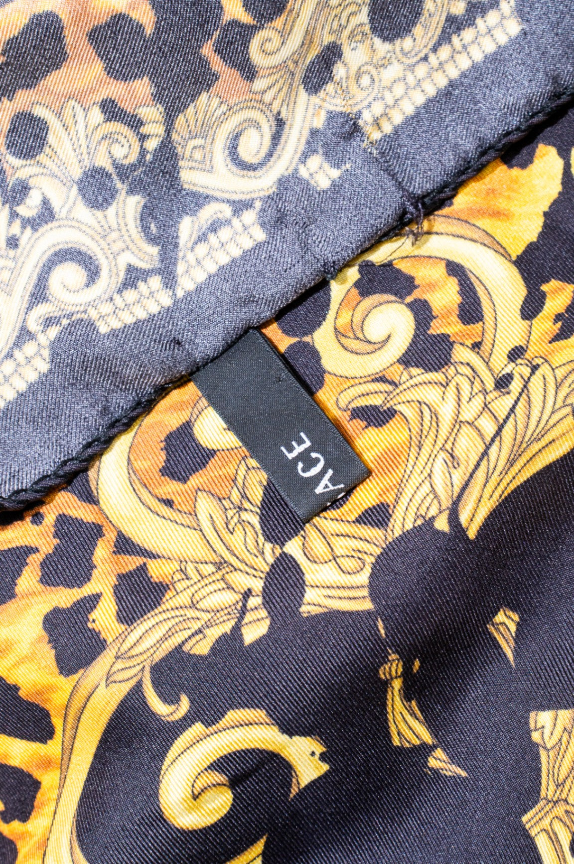 Yellow and Black Printed Scarf