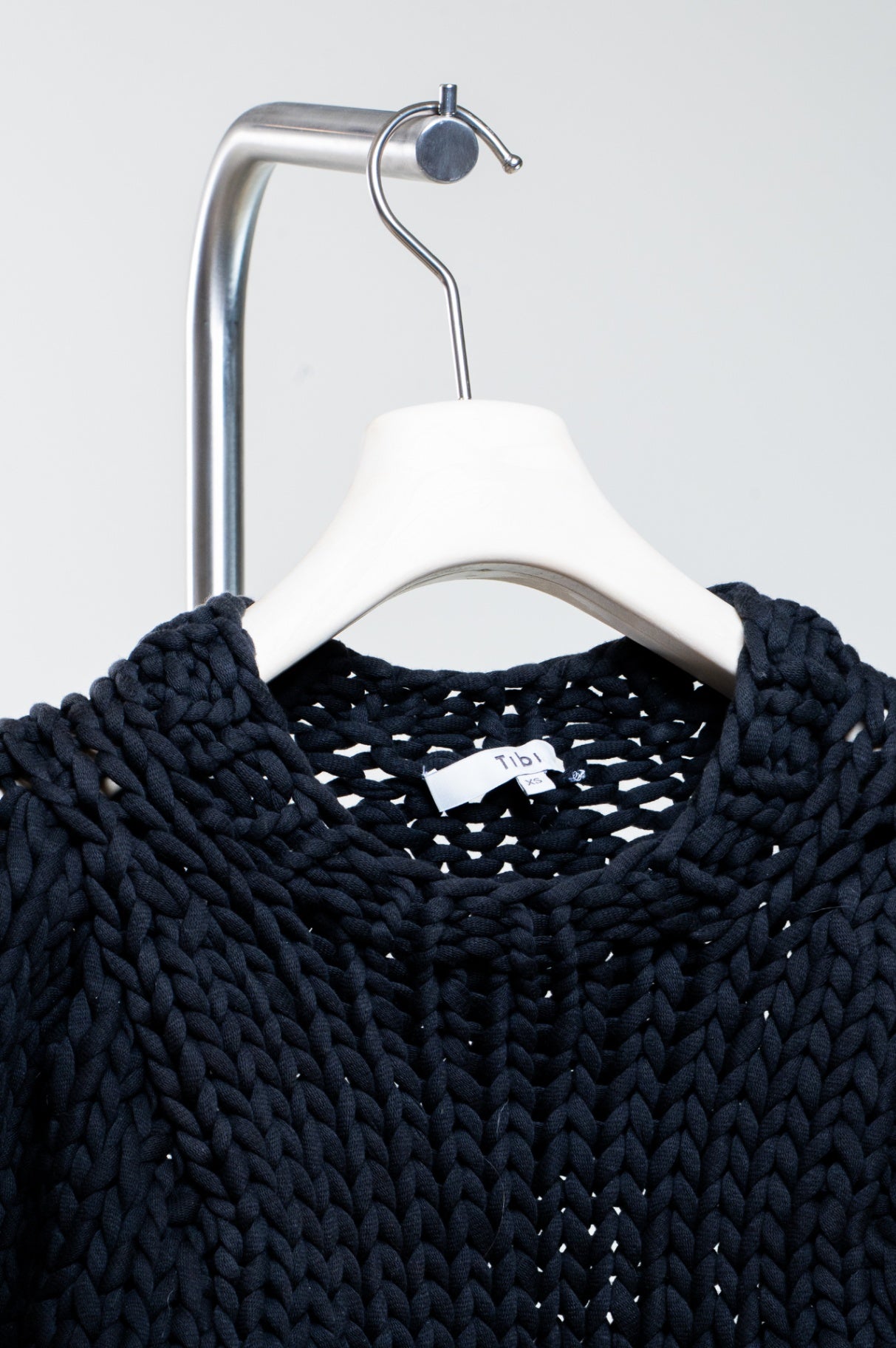 Black Large Knit Billow Sleeve Sweater