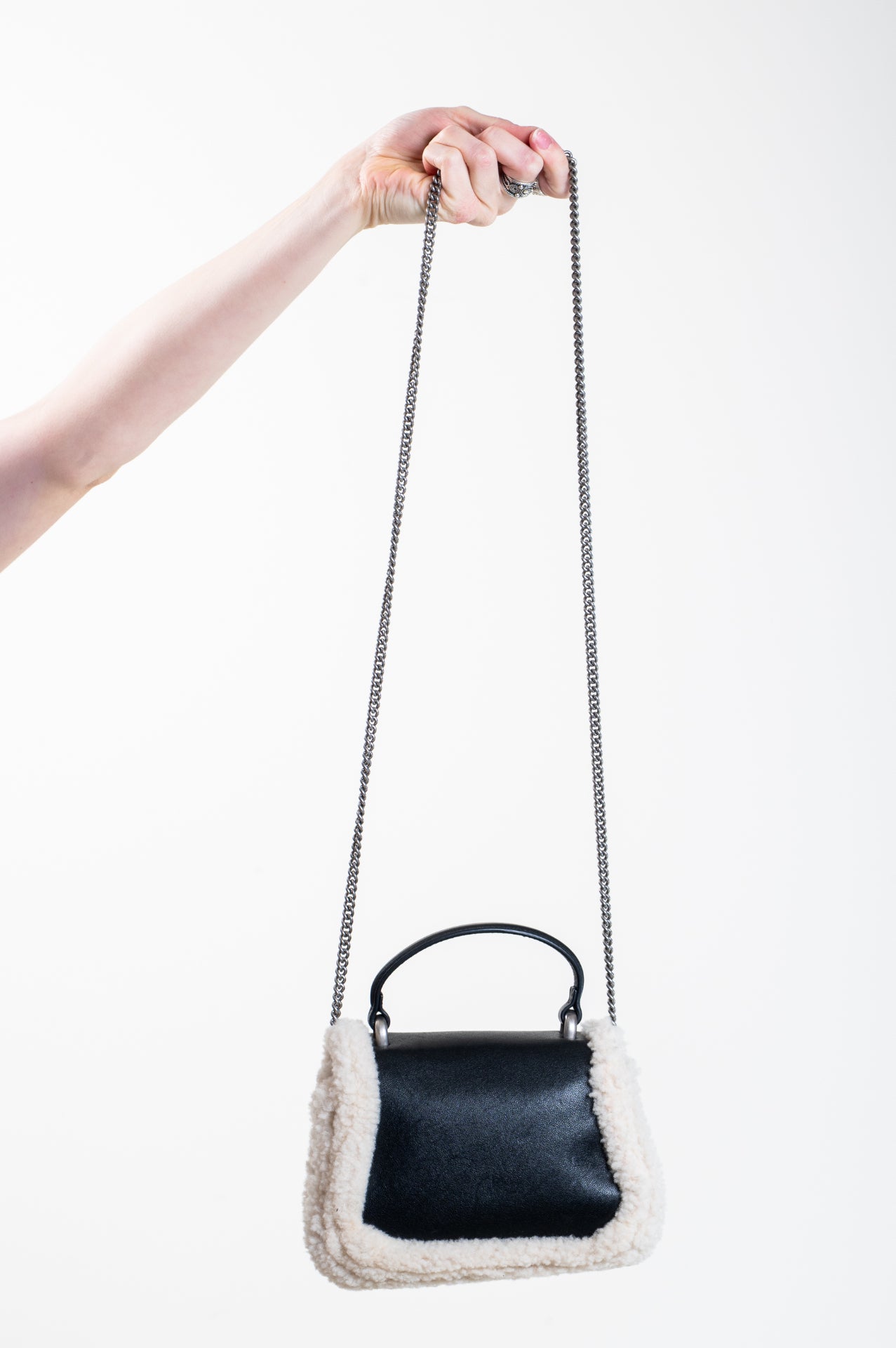 Mini Shearling Dionysus Top Handle Bag