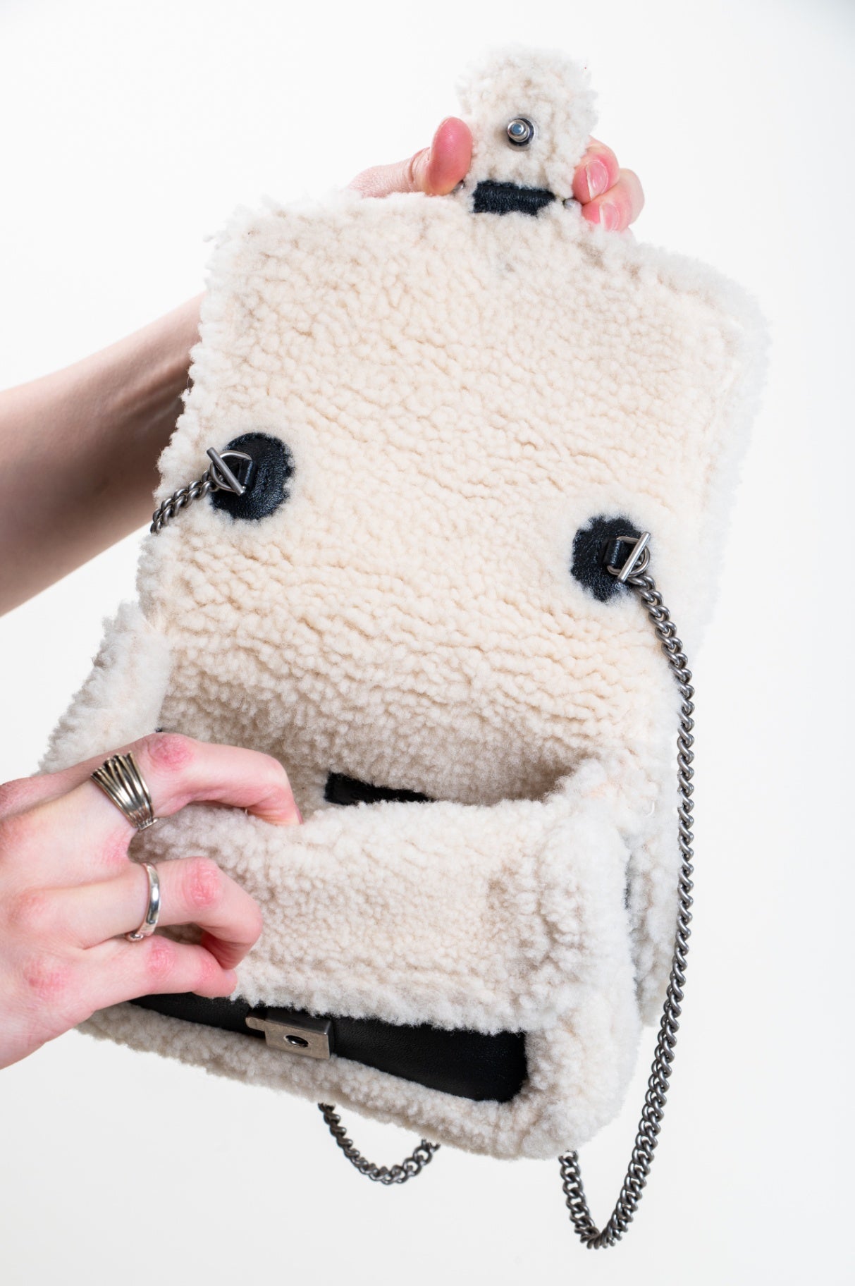 Mini Shearling Dionysus Top Handle Bag