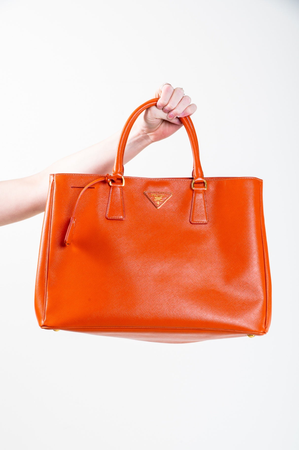 Orange Saffiano Medium Saffiano Lux Tote