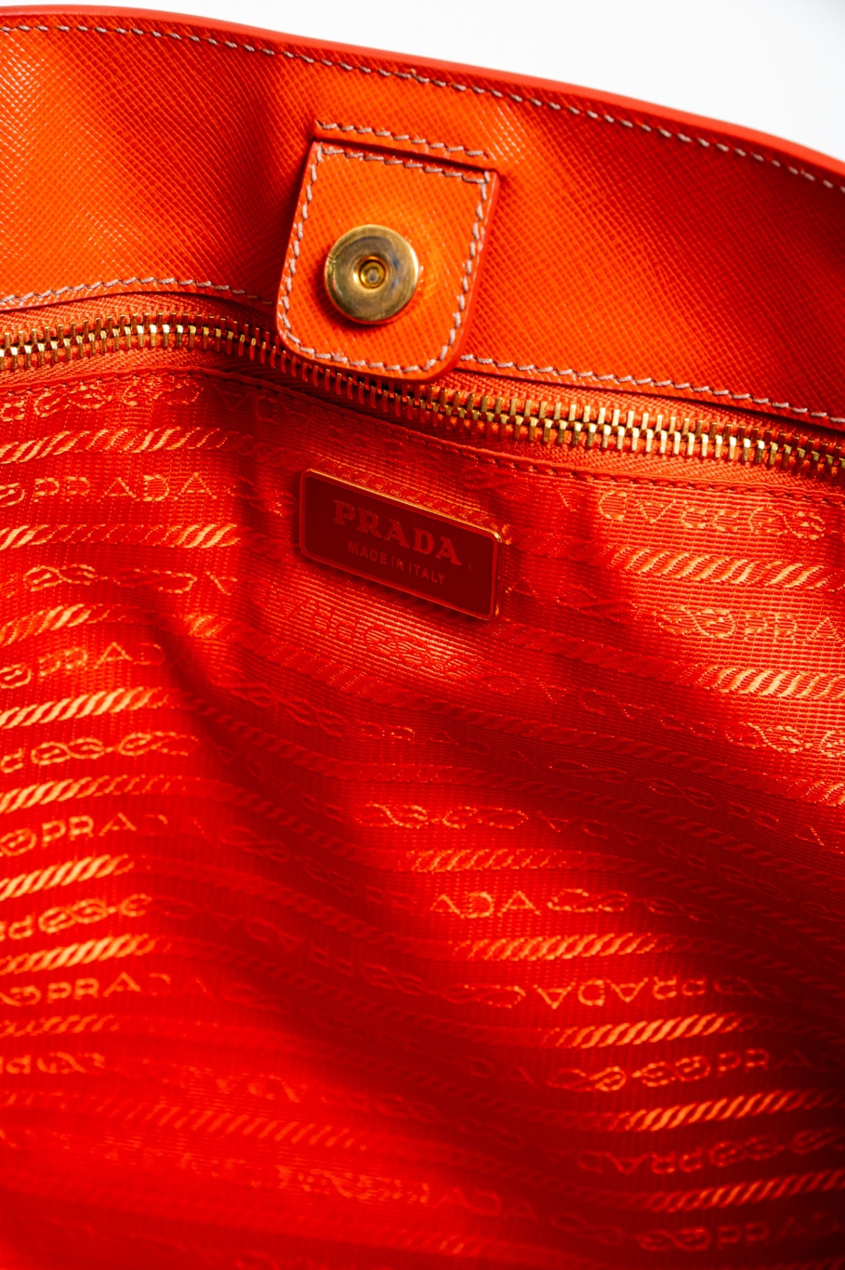 Orange Saffiano Medium Saffiano Lux Tote