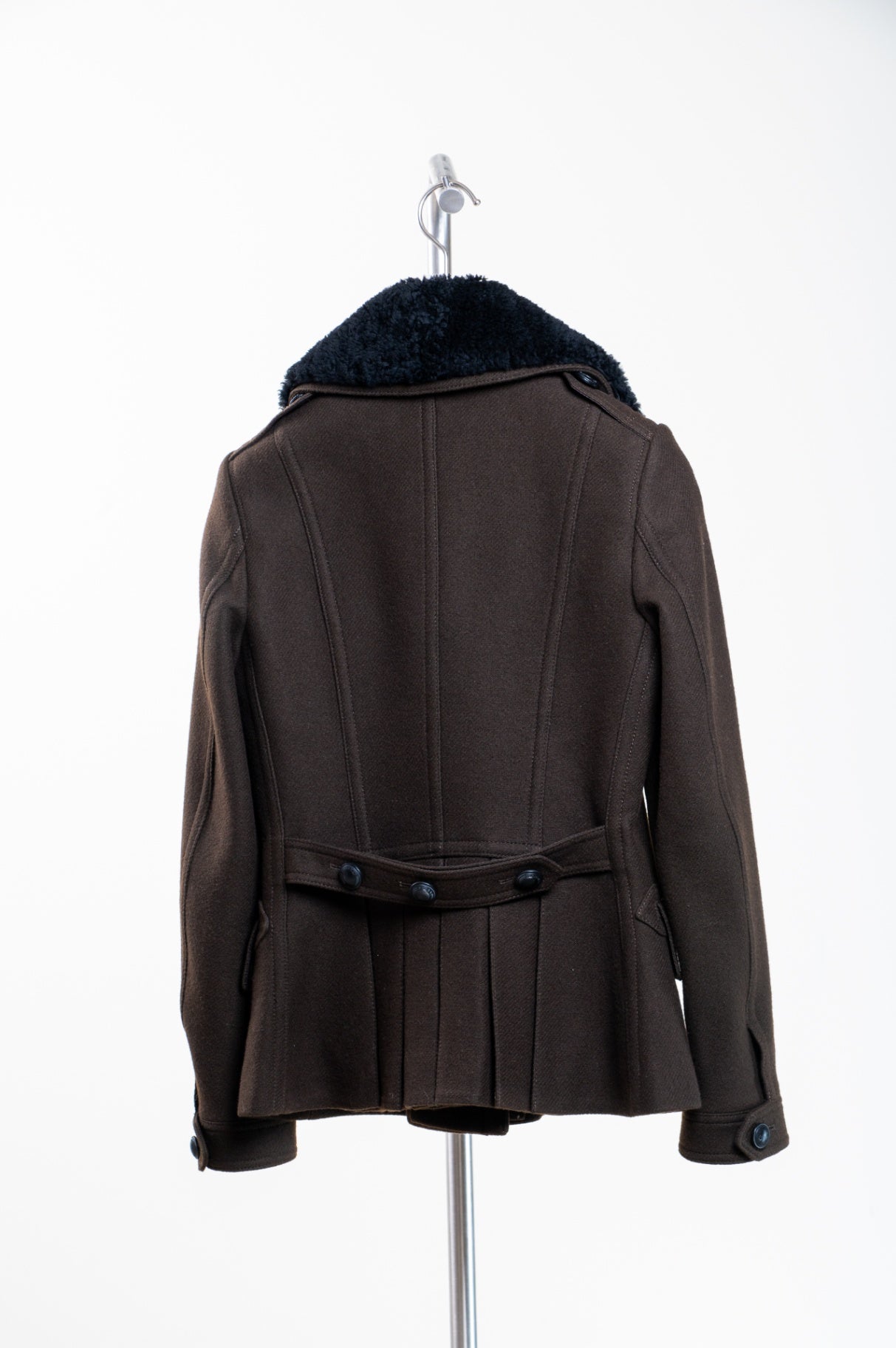 Dark Chocolate Brown Sherling Trimmed Short Jacket