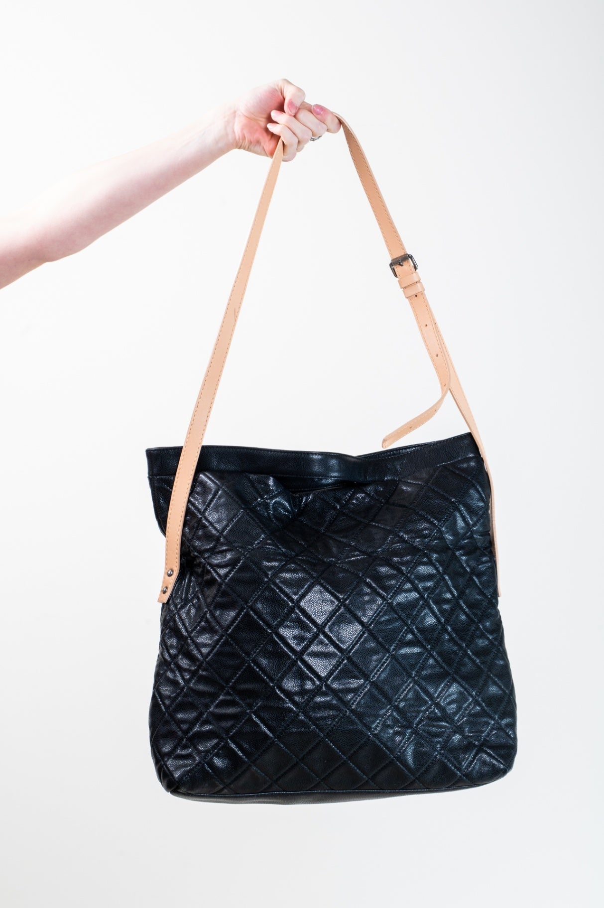 Black Beige Caviar Reissue Messenger Flap Bag