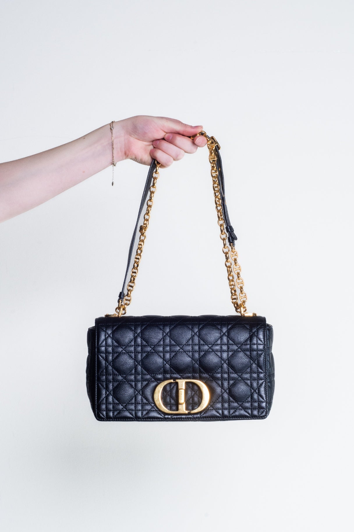 Black Medium Caro Crossbody Bag