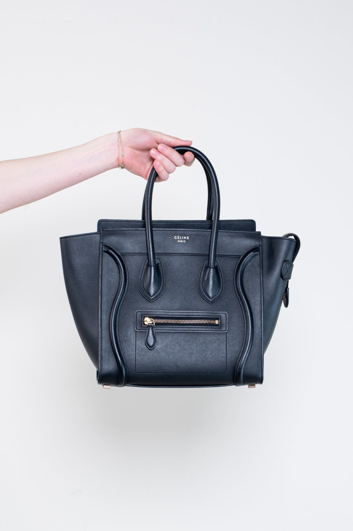 Black Micro Luggage Top Handle Bag