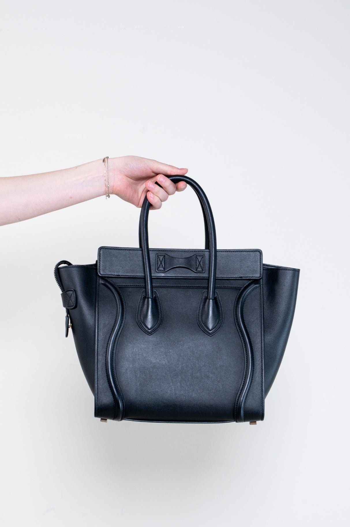 Black Micro Luggage Top Handle Bag