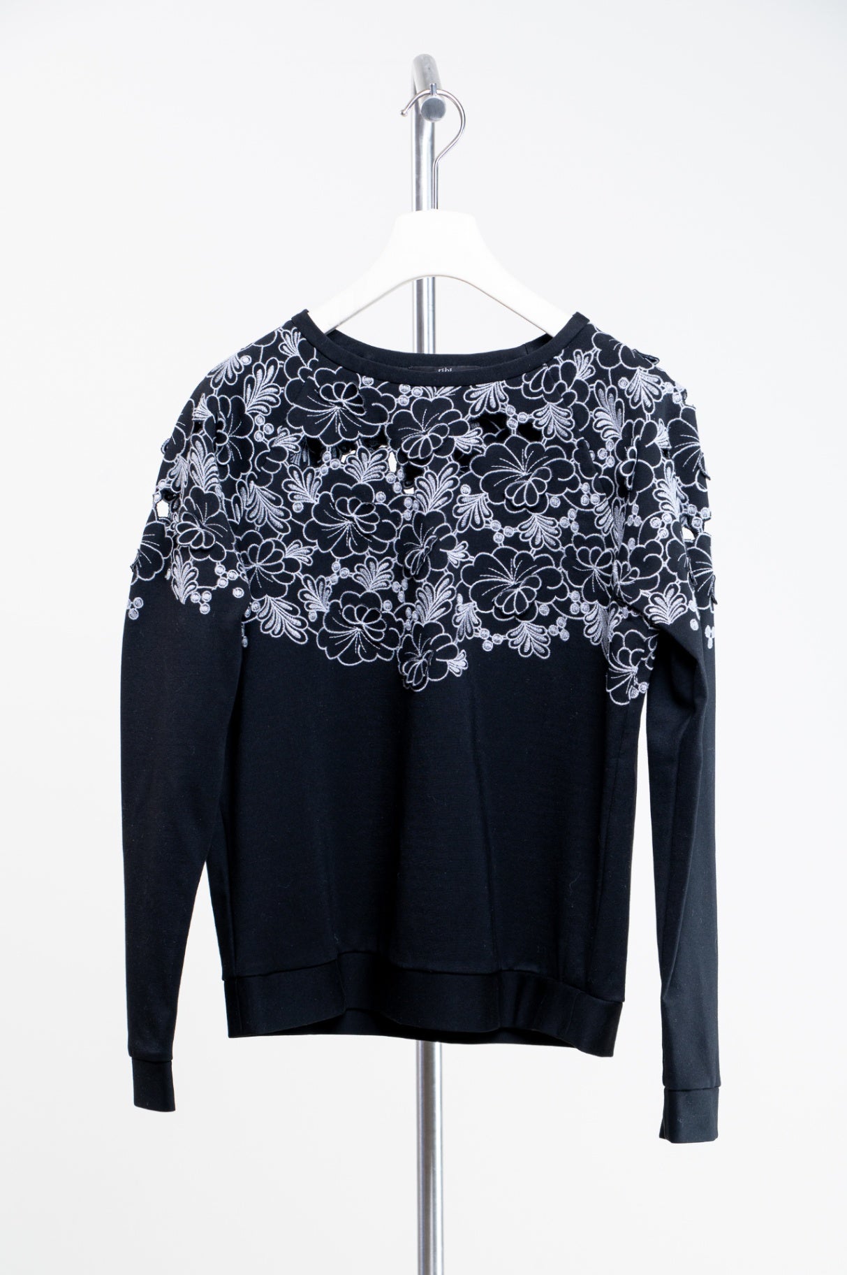 Black 3D Crewneck Sweater